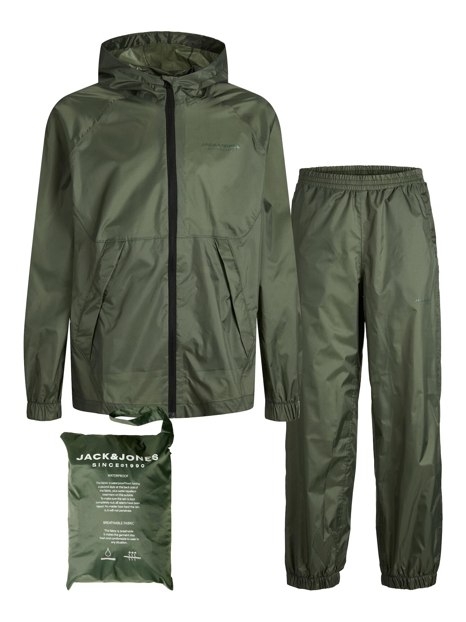 Jack & Jones Junior Salopetă verde / alb - Pled.ro