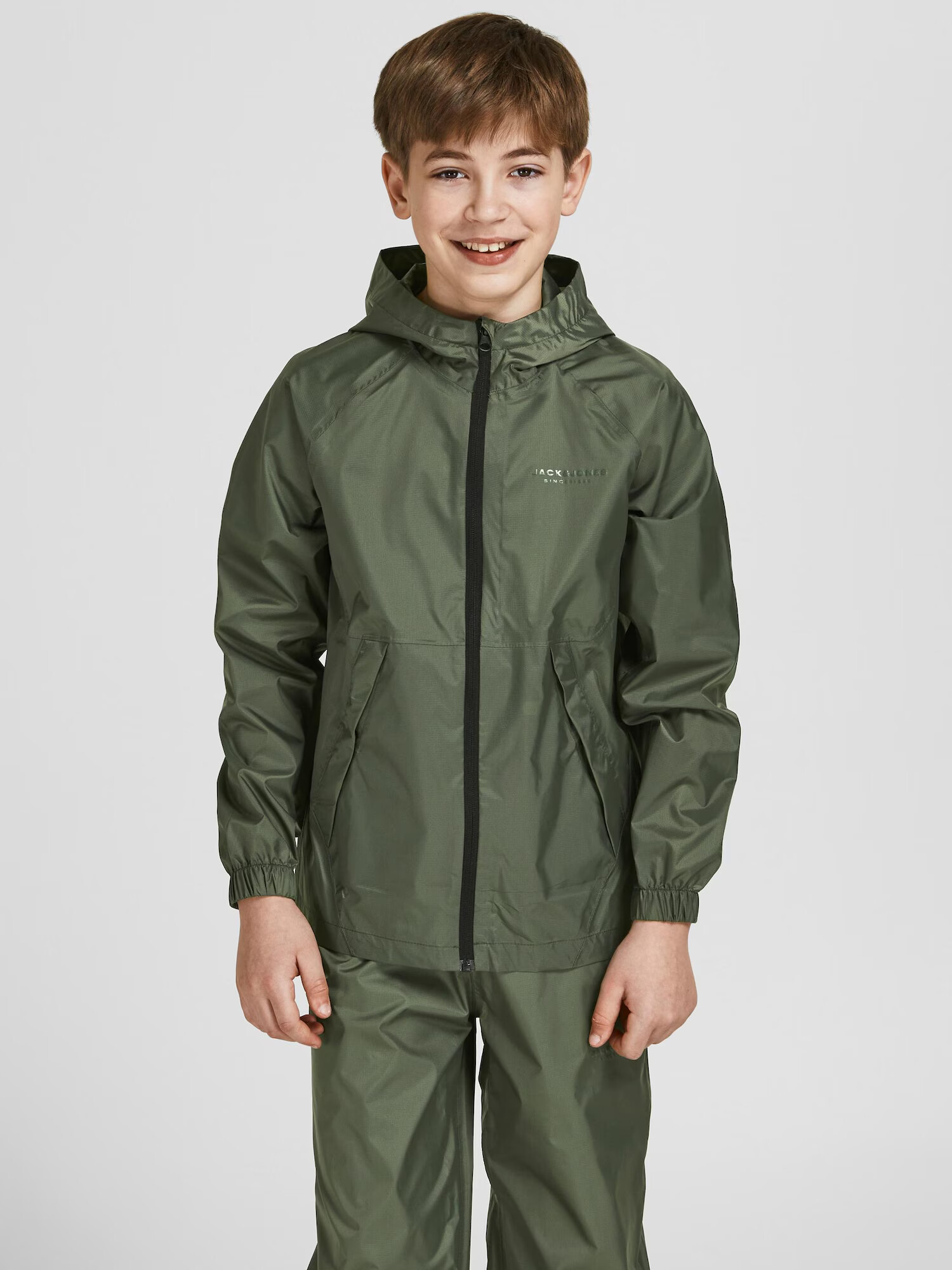 Jack & Jones Junior Salopetă verde / alb - Pled.ro