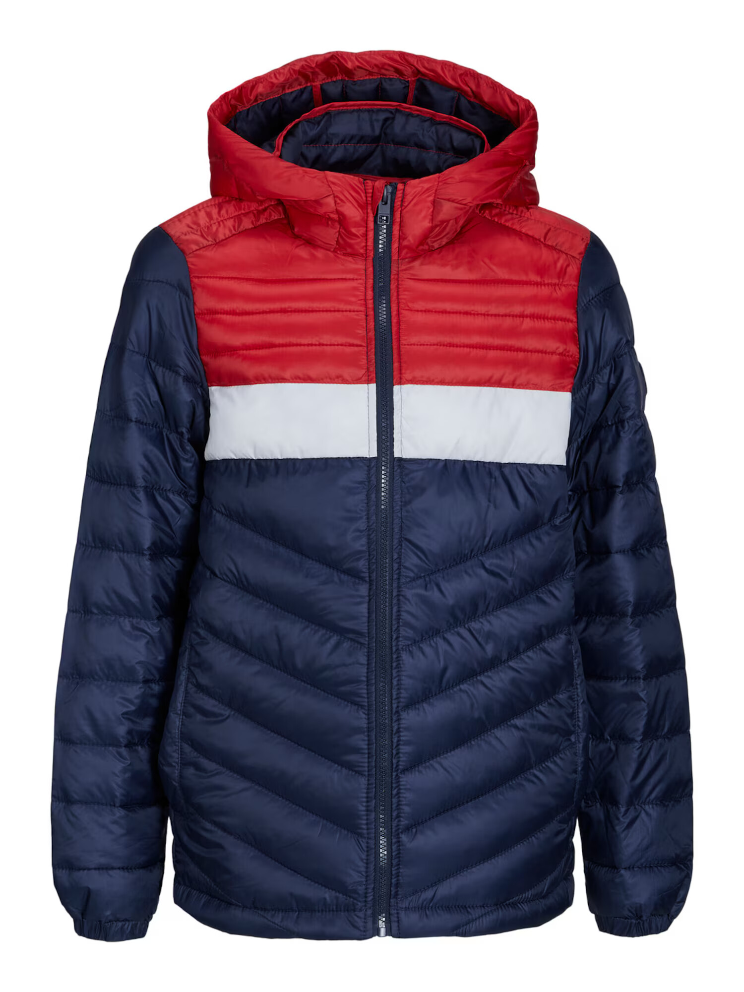 Jack & Jones Junior Geacă de primăvară-toamnă 'Hero' albastru / roșu / alb - Pled.ro