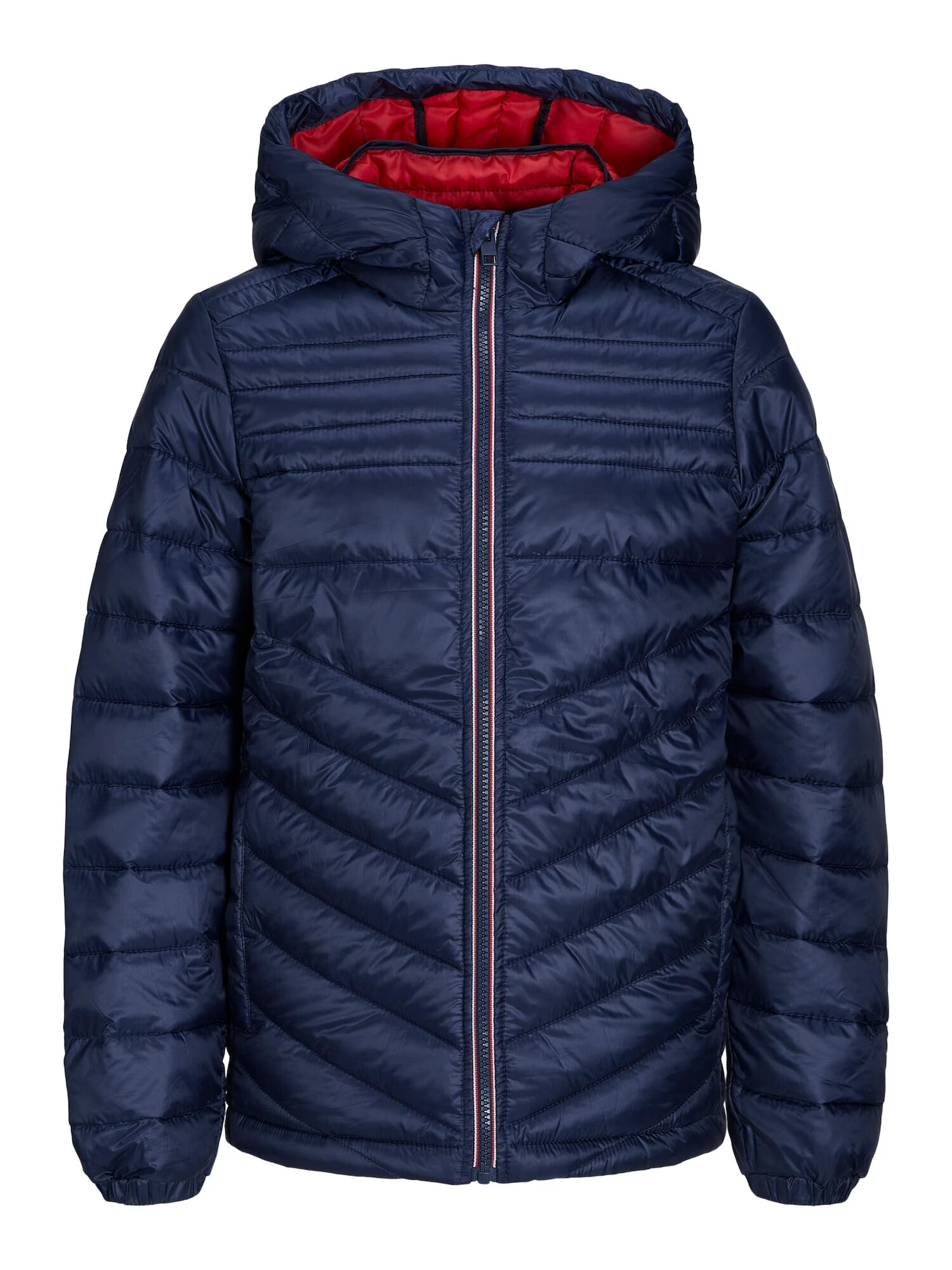 Jack & Jones Junior Geacă de primăvară-toamnă 'Hero' bleumarin / roșu / alb - Pled.ro