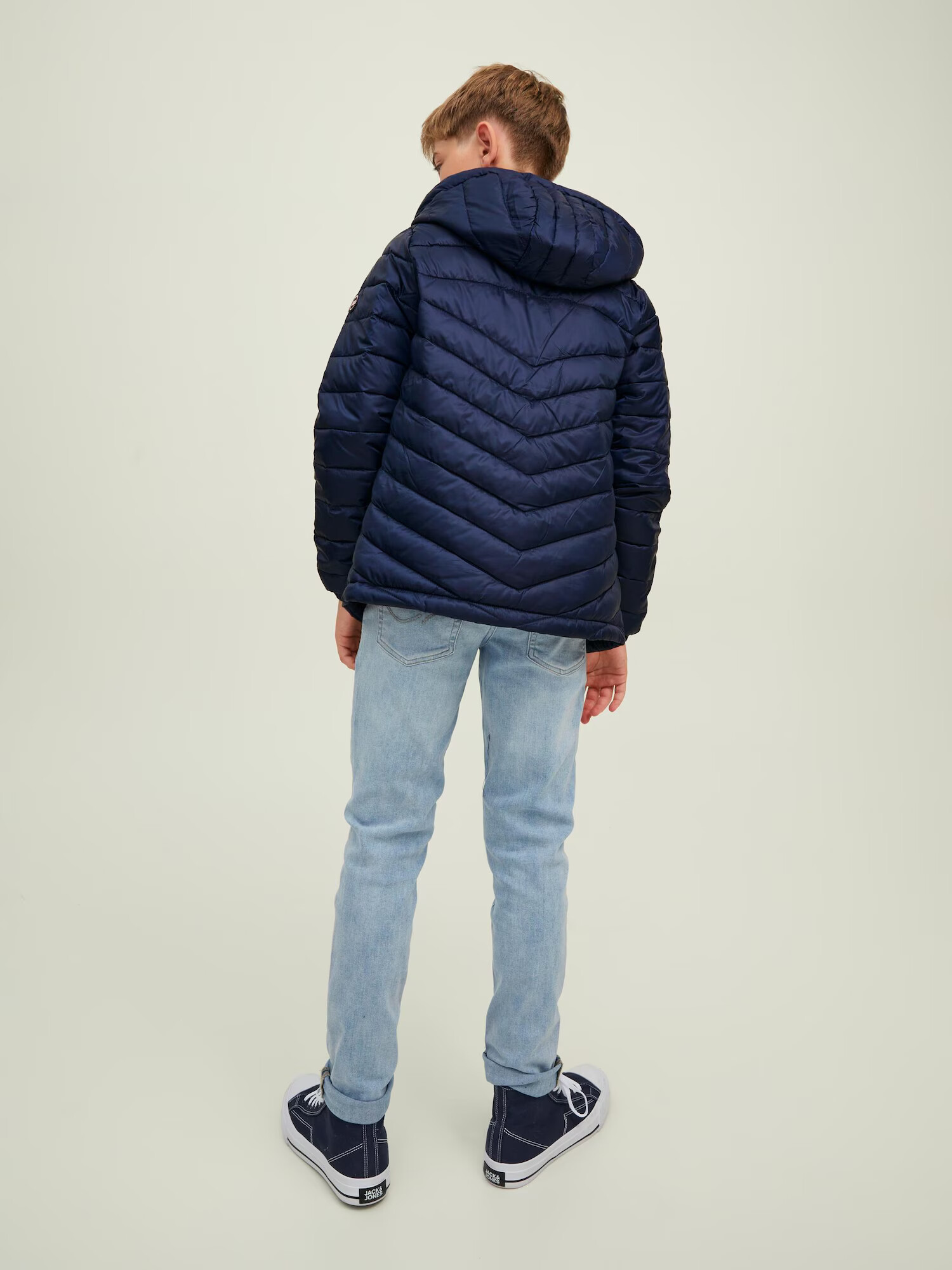 Jack & Jones Junior Geacă de primăvară-toamnă 'Hero' bleumarin / roșu / alb - Pled.ro