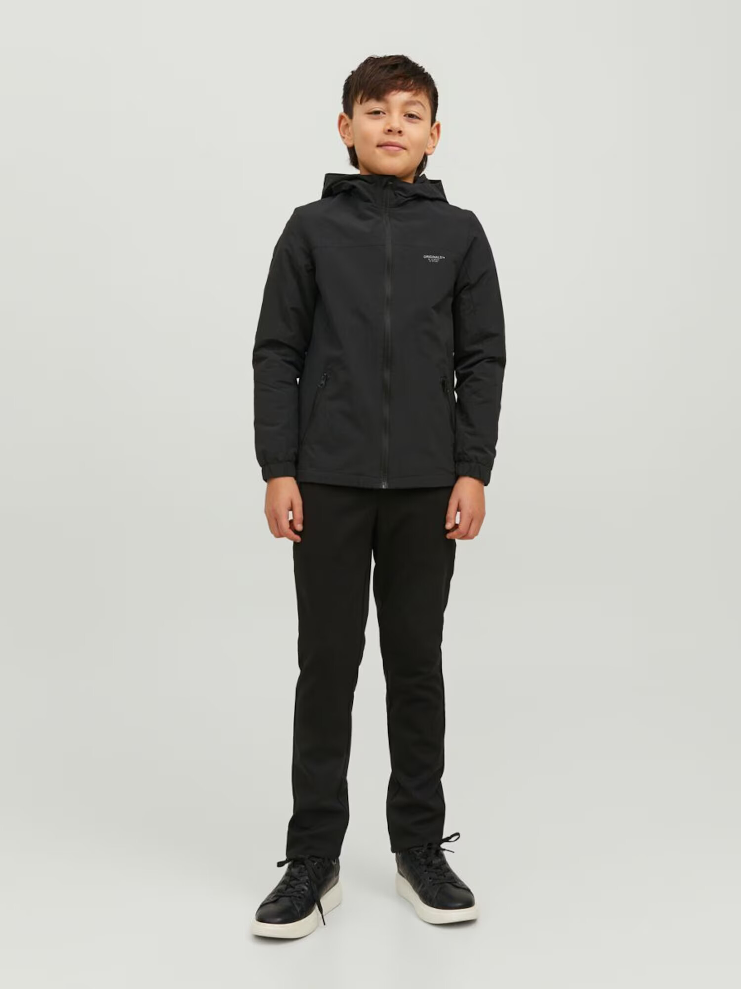 Jack & Jones Junior Geacă de primăvară-toamnă 'Becks' negru / alb - Pled.ro