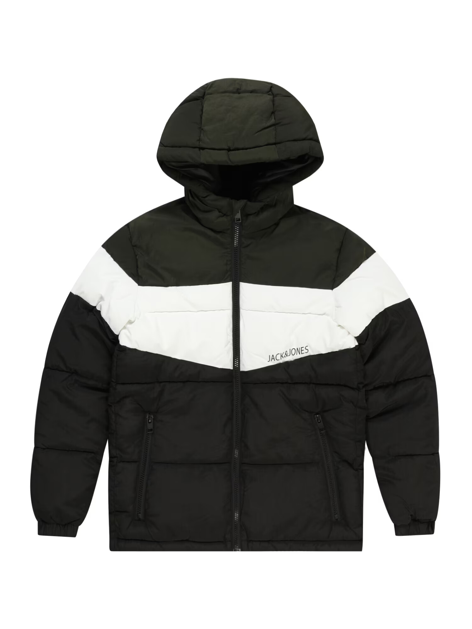 Jack & Jones Junior Geacă de primăvară-toamnă 'Daniel' verde pin / negru / alb - Pled.ro