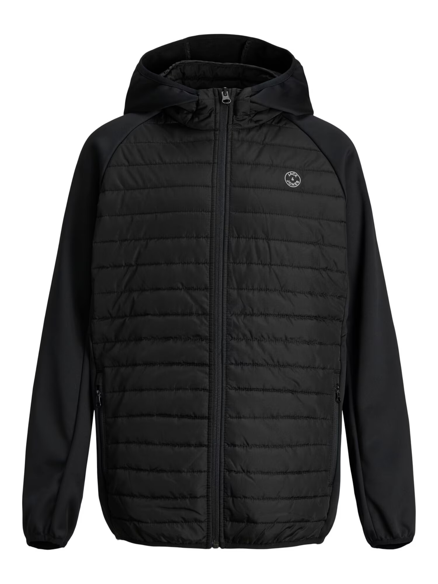 Jack & Jones Junior Geacă de primăvară-toamnă negru / alb - Pled.ro