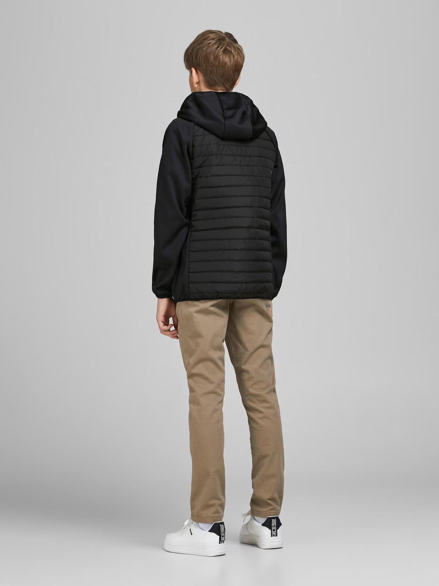 Jack & Jones Junior Geacă de primăvară-toamnă negru / alb - Pled.ro