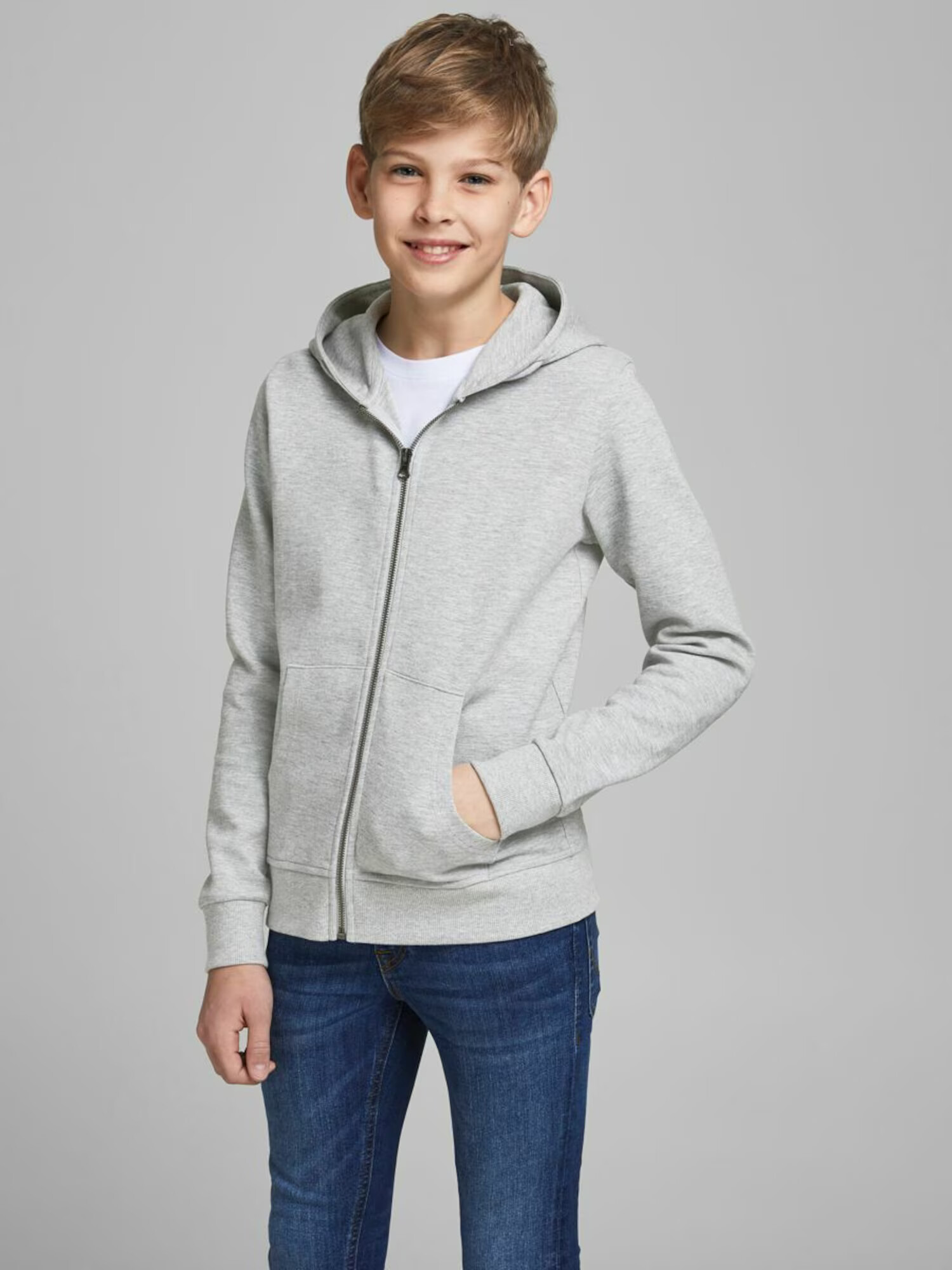 Jack & Jones Junior Hanorac gri deschis - Pled.ro