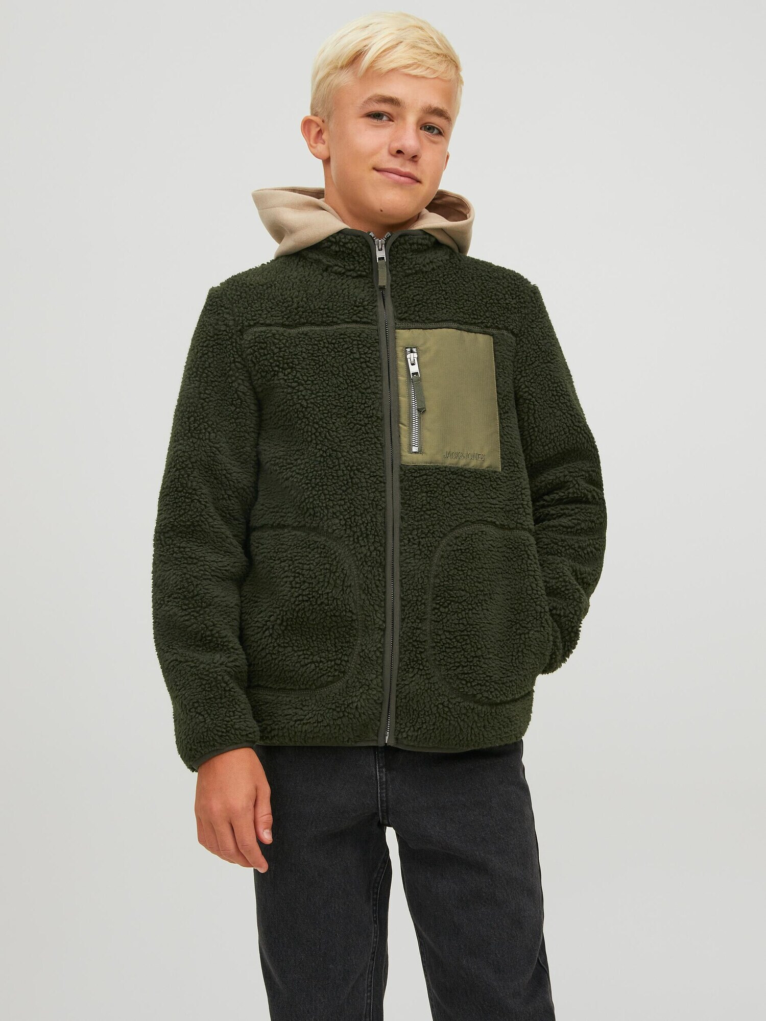 Jack & Jones Junior Jachetă fleece 'Park' oliv / verde închis - Pled.ro