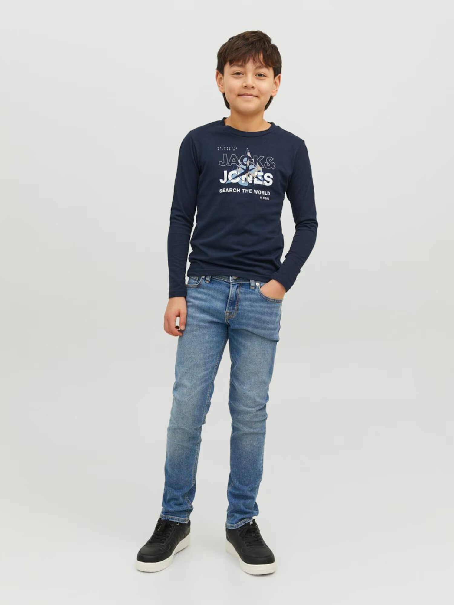 Jack & Jones Junior Jeans 'GLENN' albastru denim - Pled.ro