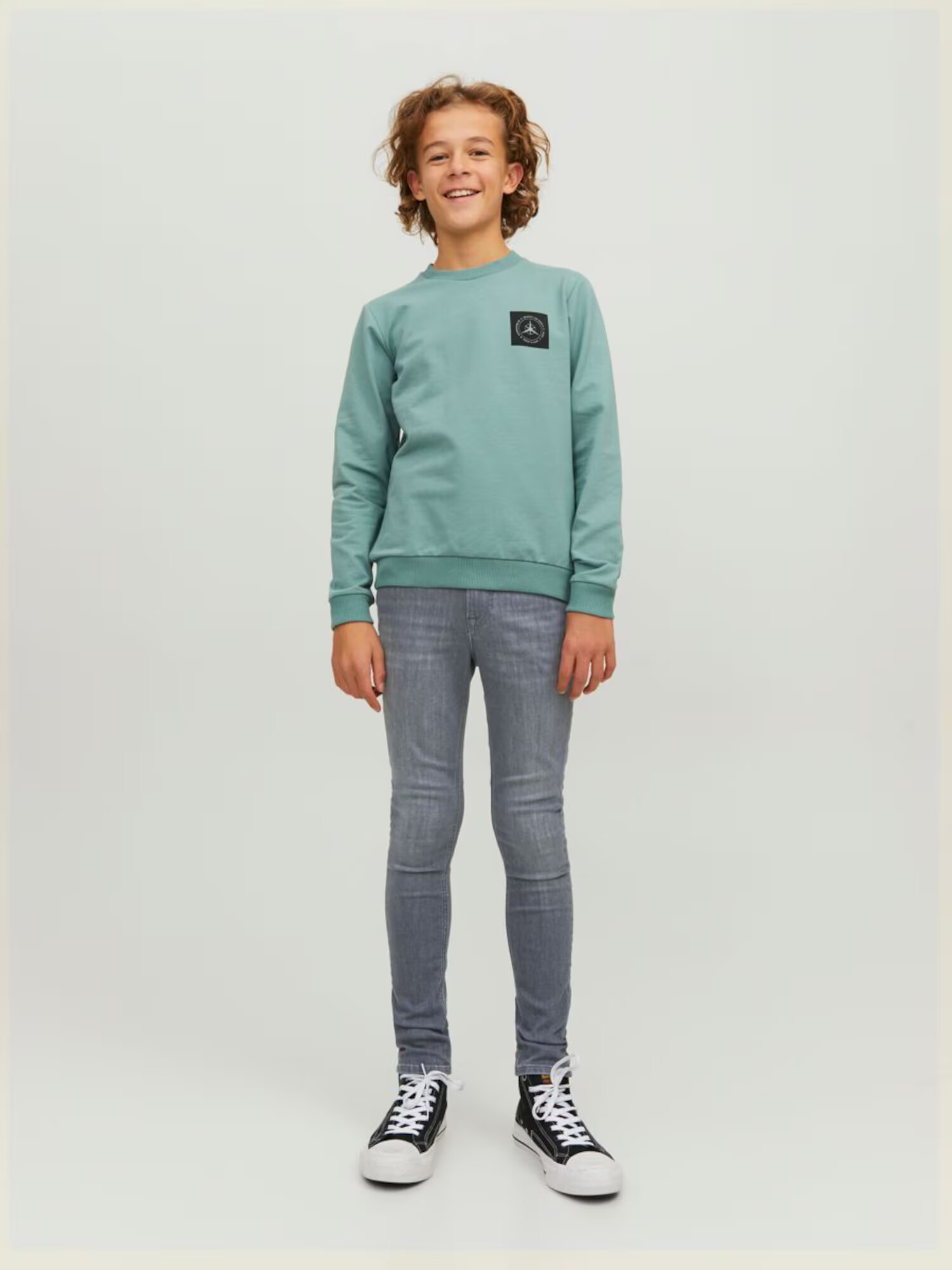 Jack & Jones Junior Jeans gri denim - Pled.ro