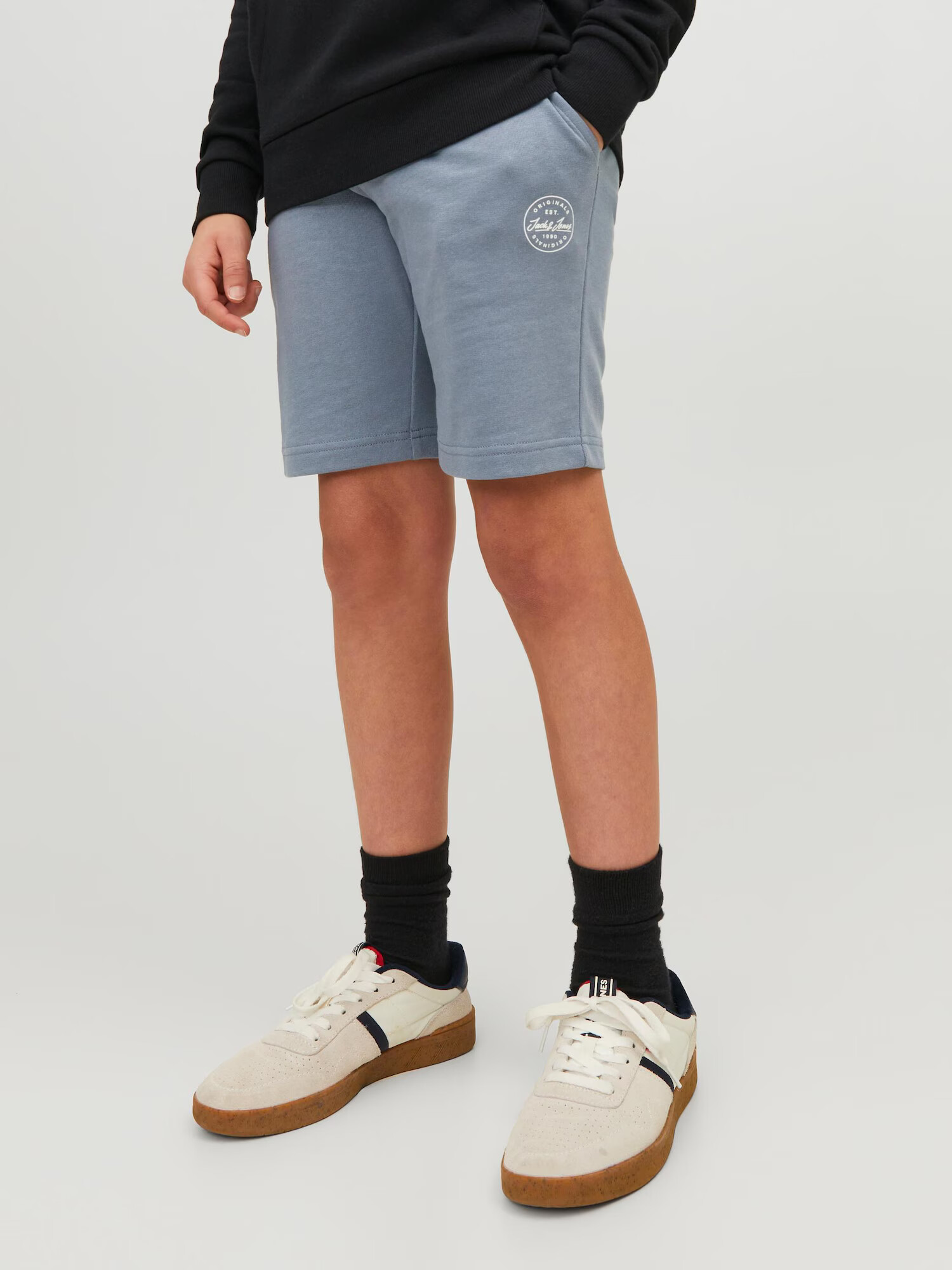 Jack & Jones Junior Pantaloni albastru porumbel / alb - Pled.ro