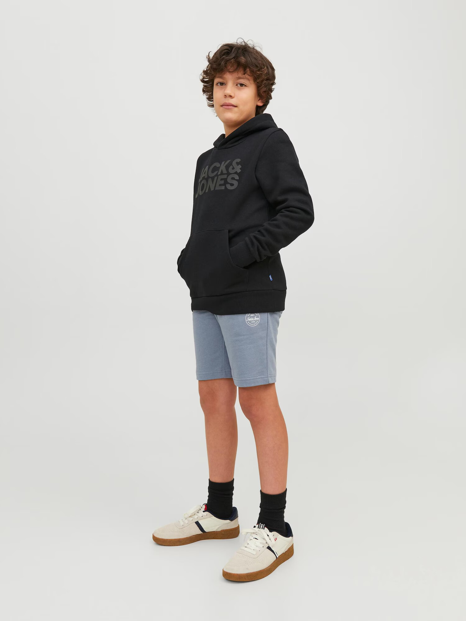 Jack & Jones Junior Pantaloni albastru porumbel / alb - Pled.ro