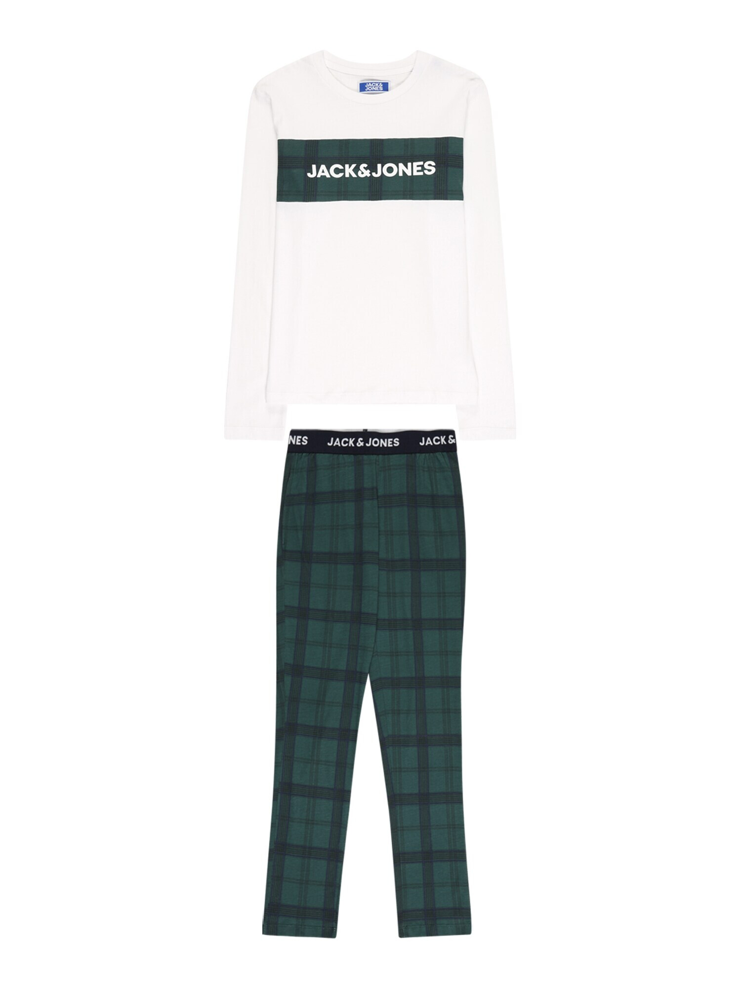 Jack & Jones Junior Pijamale 'TRAIN' verde pin / negru / alb - Pled.ro