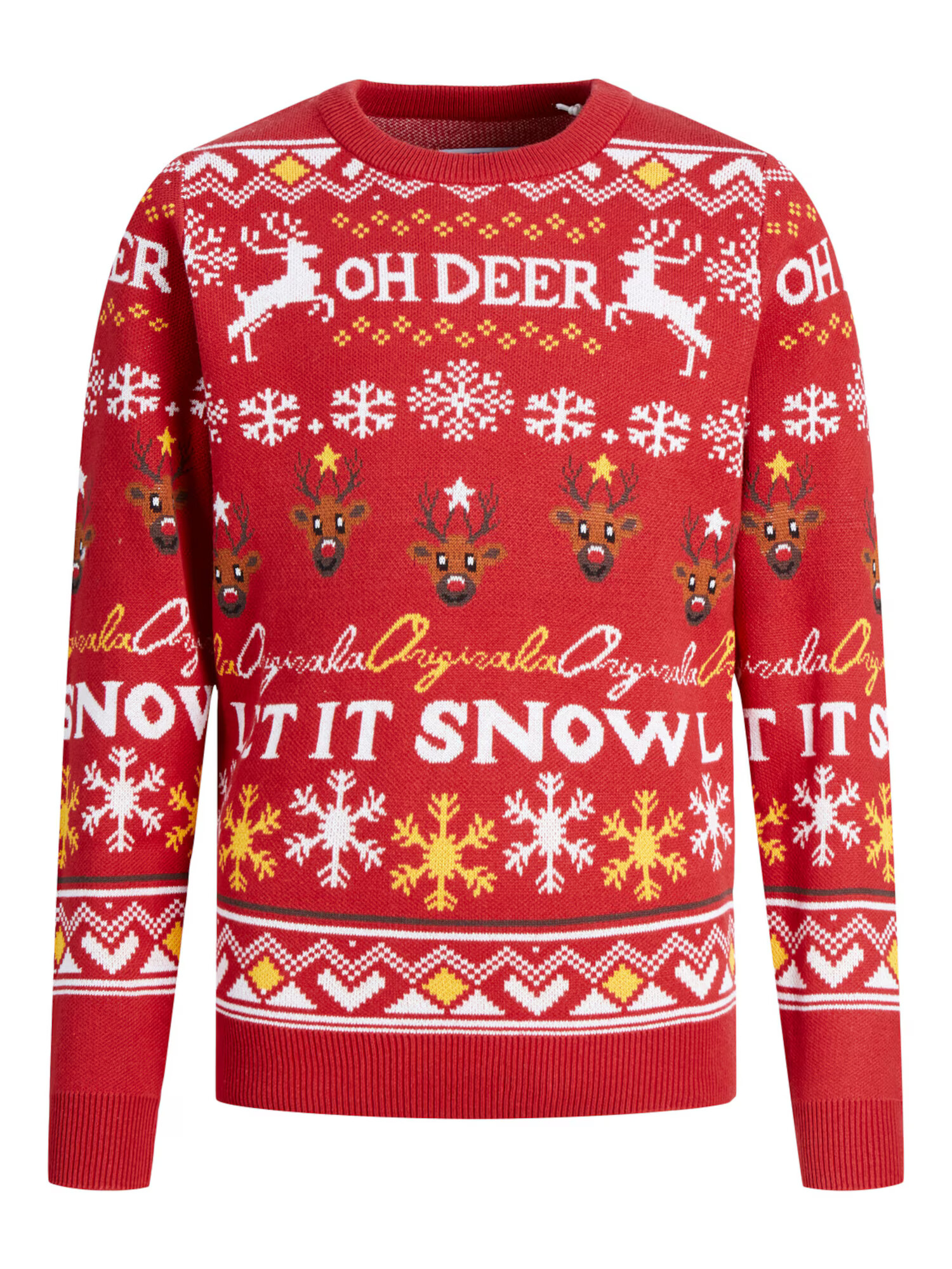 Jack & Jones Junior Pulover 'Hoho' maro / galben / roșu / alb - Pled.ro