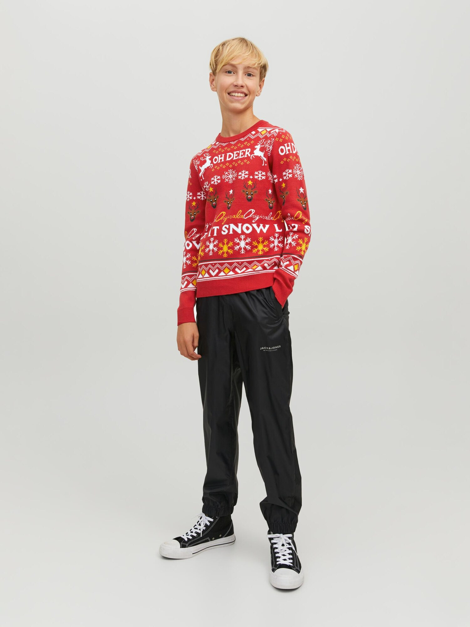 Jack & Jones Junior Pulover 'Hoho' maro / galben / roșu / alb - Pled.ro