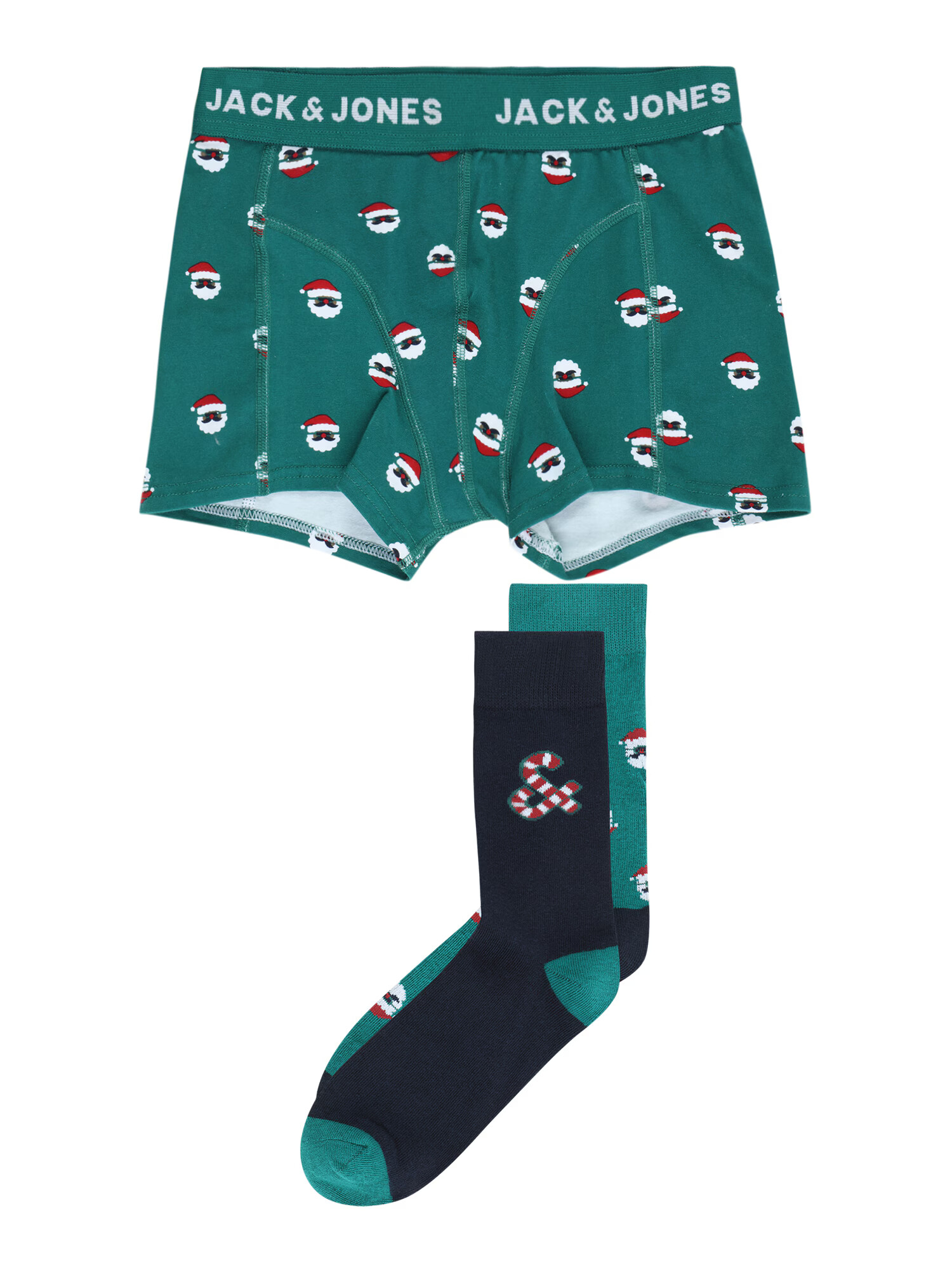 Jack & Jones Junior Seturi de lenjerie 'SWEET SANTA' bleumarin / verde pin / roșu / alb - Pled.ro