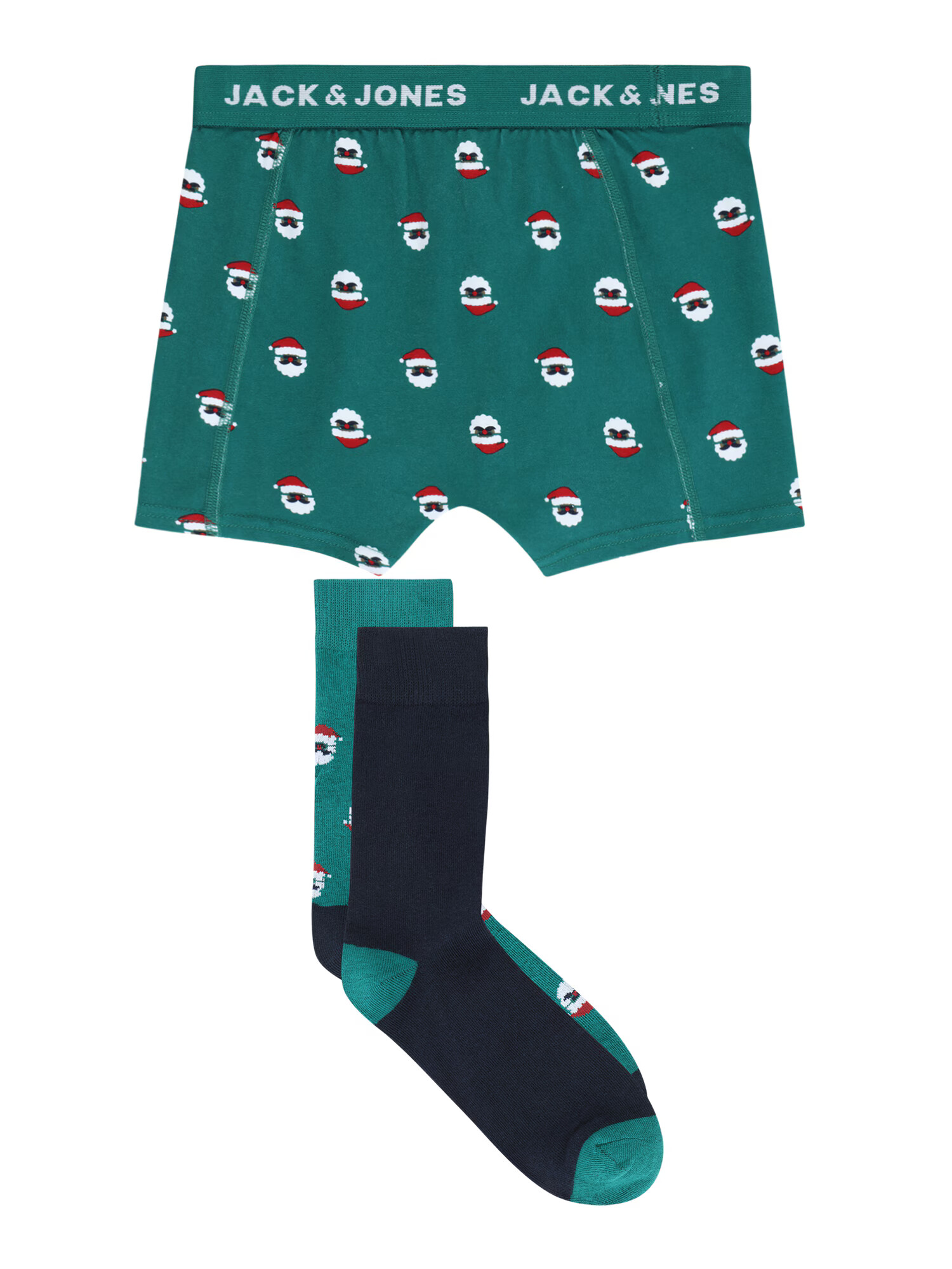 Jack & Jones Junior Seturi de lenjerie 'SWEET SANTA' bleumarin / verde pin / roșu / alb - Pled.ro