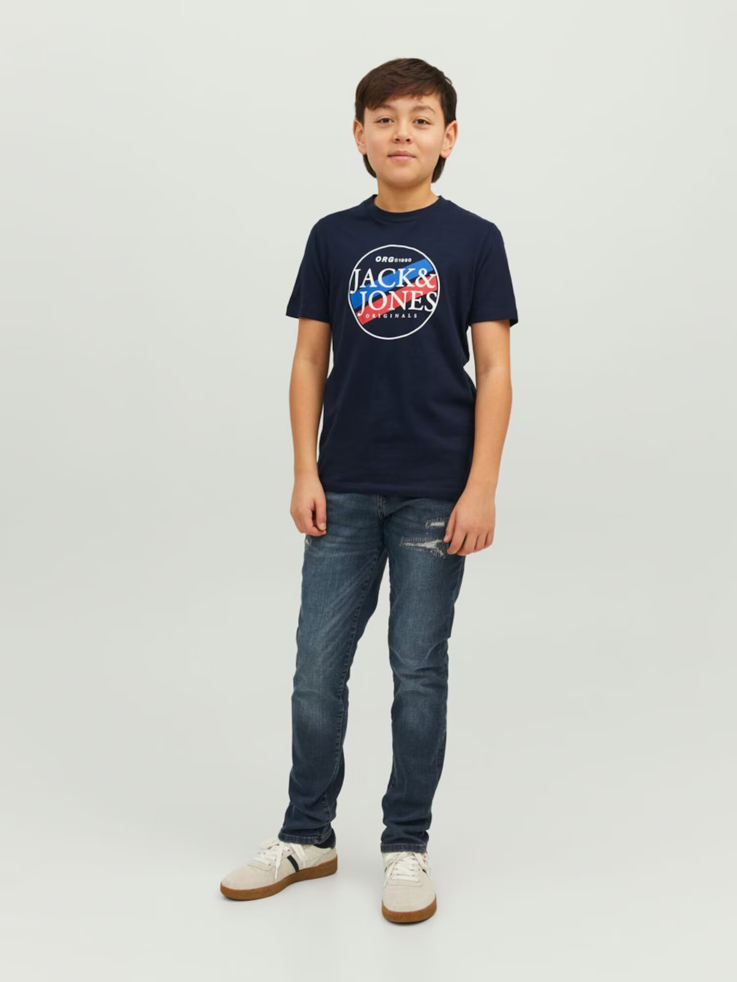 Jack & Jones Junior Tricou 'Cody' albastru / albastru noapte / roșu / alb - Pled.ro