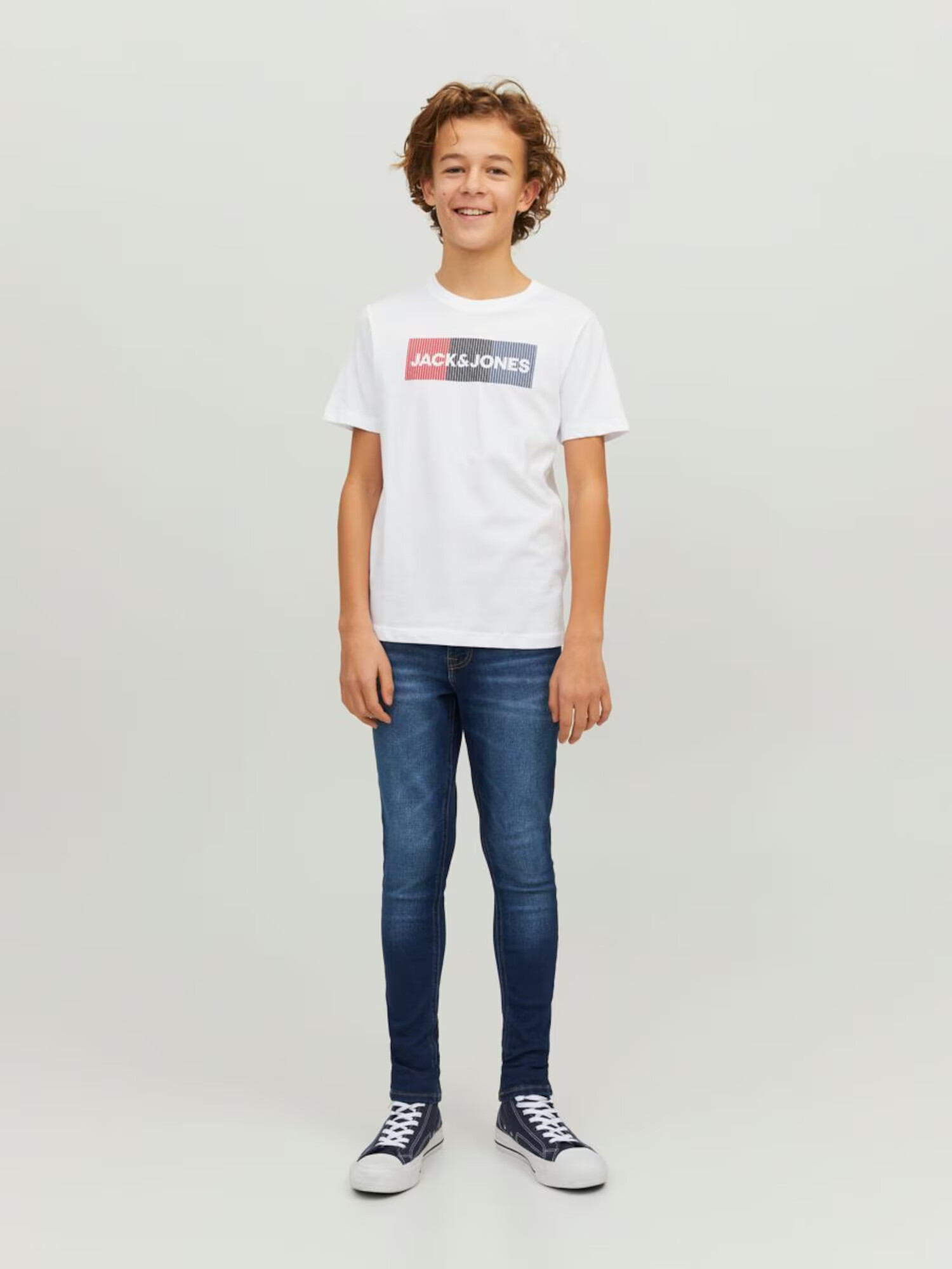 Jack & Jones Junior Tricou albastru marin / albastru noapte / roșu / alb - Pled.ro