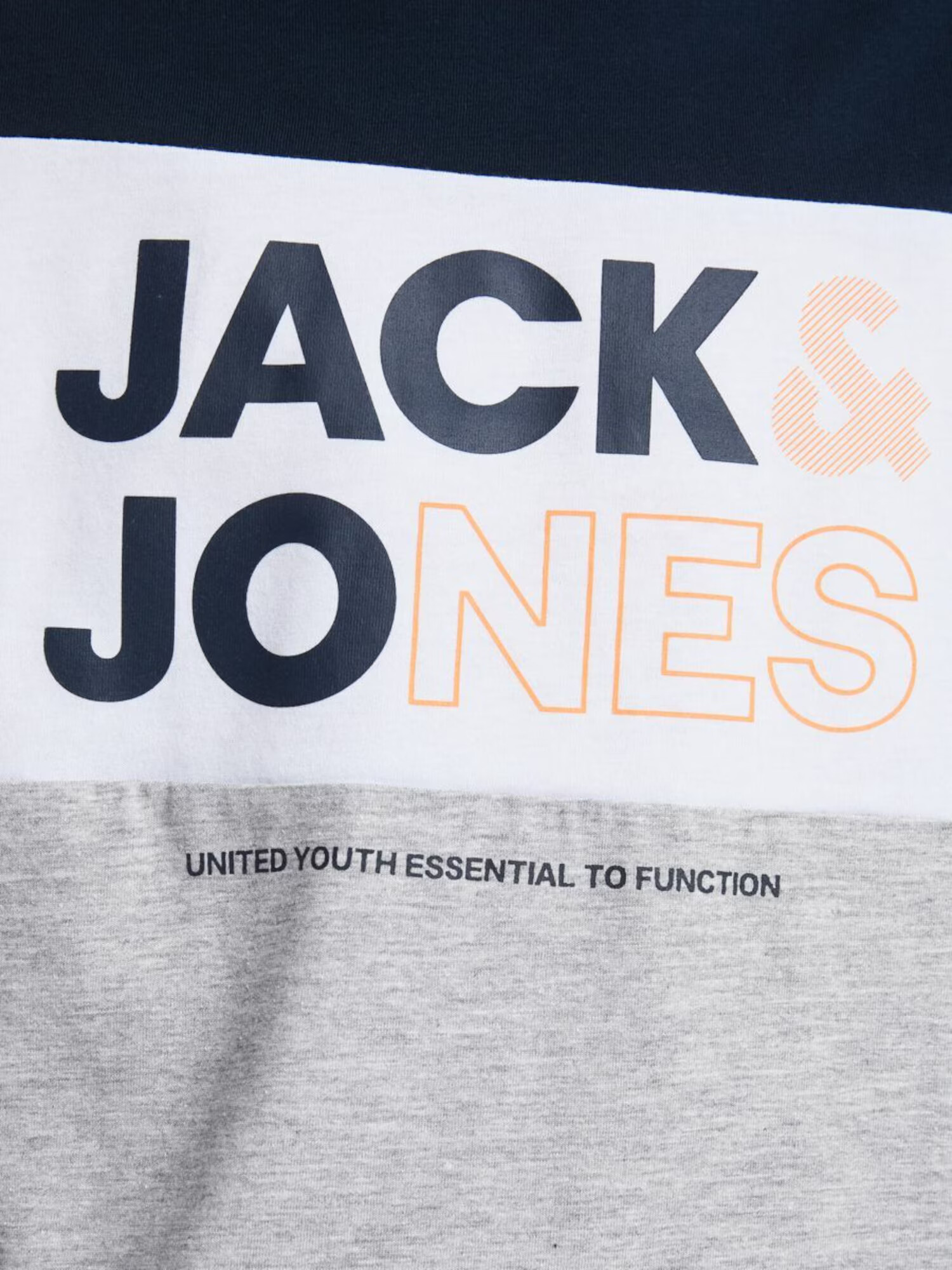 Jack & Jones Junior Tricou albastru marin / gri amestecat / portocaliu - Pled.ro