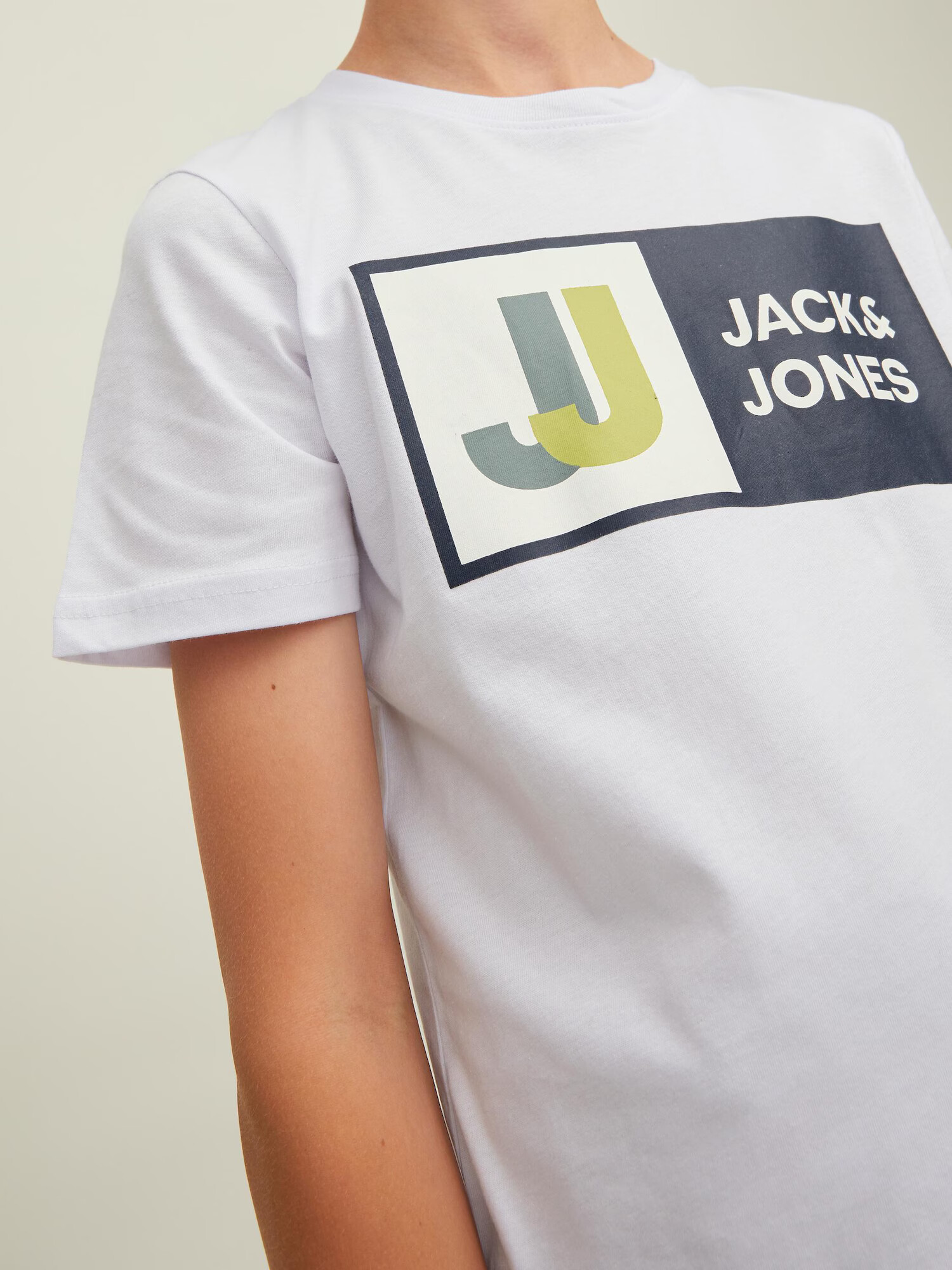 Jack & Jones Junior Tricou albastru marin / verde măr / alb - Pled.ro