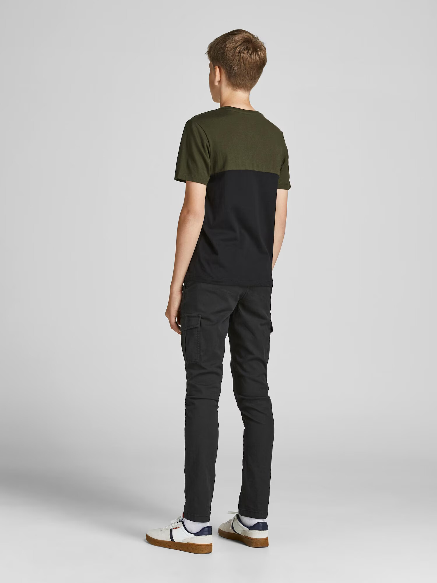 Jack & Jones Junior Tricou albastru noapte / oliv / portocaliu închis - Pled.ro