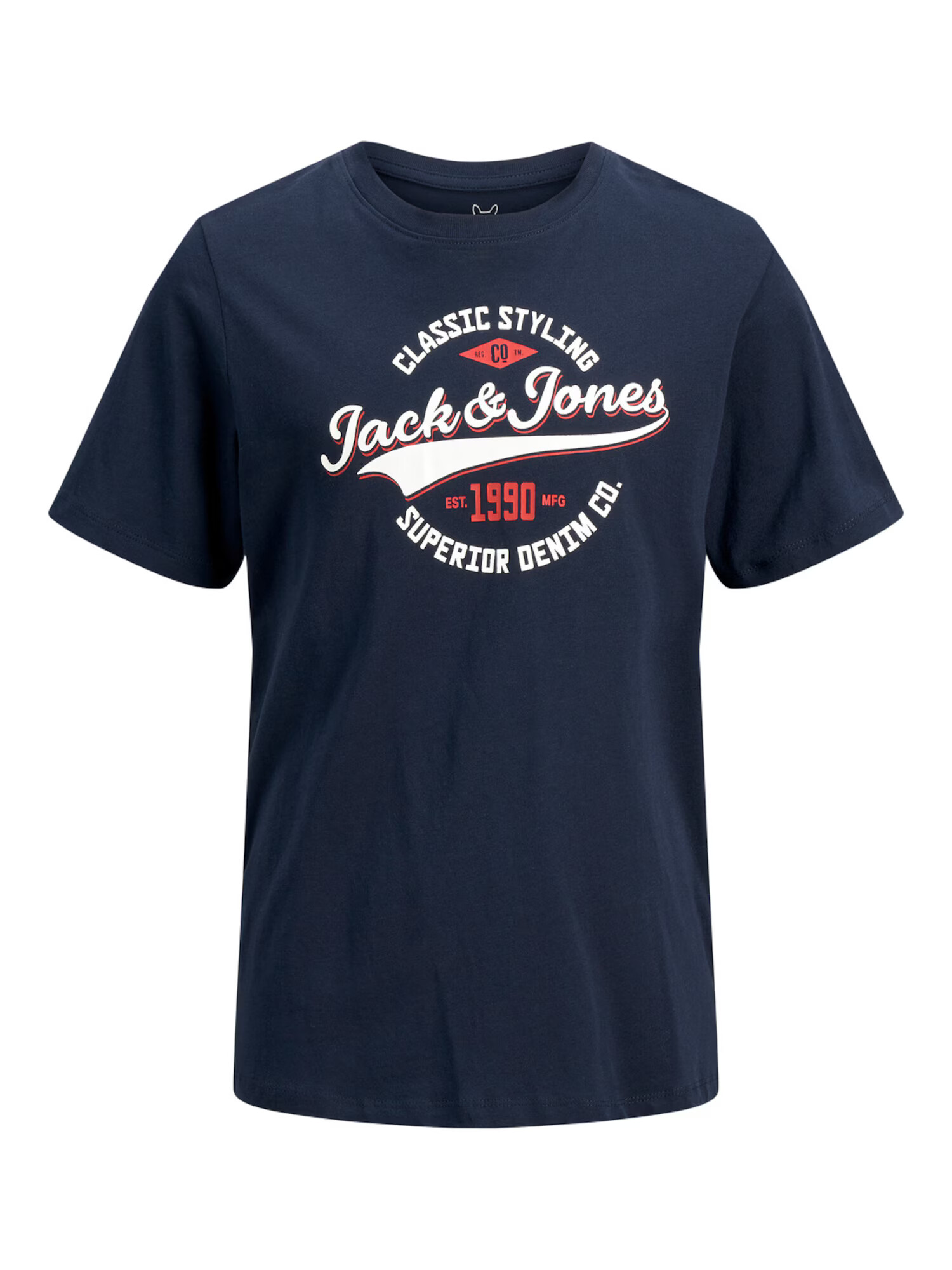 Jack & Jones Junior Tricou albastru noapte / roșu pepene / alb - Pled.ro