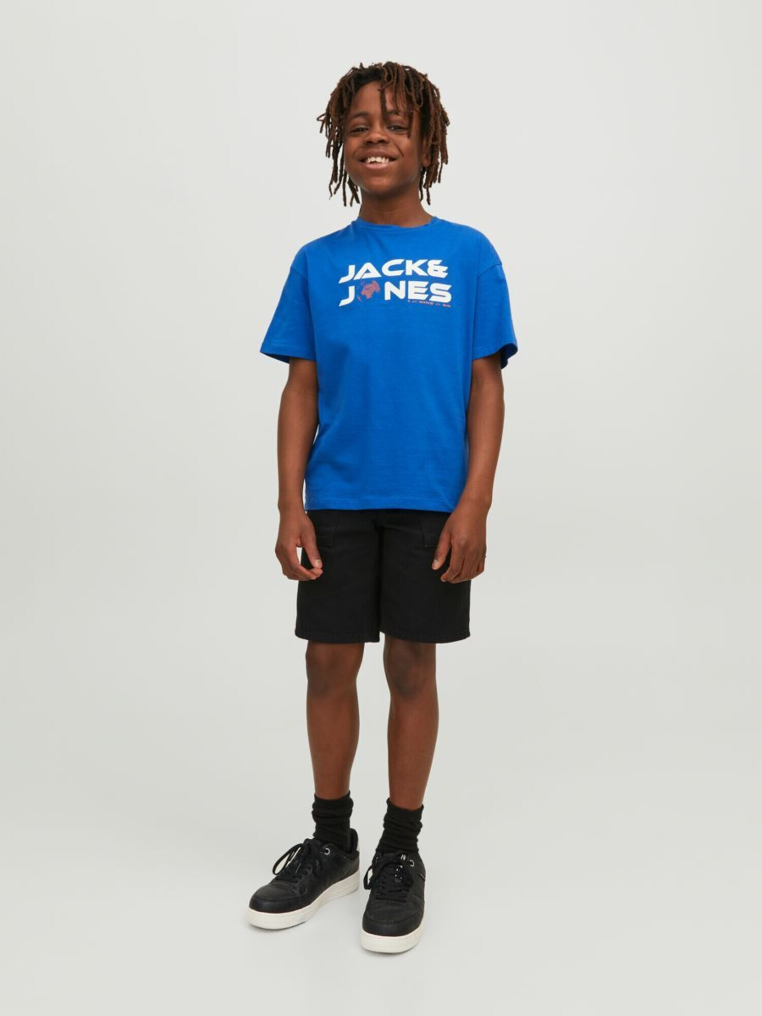 Jack & Jones Junior Tricou albastru / portocaliu / alb - Pled.ro