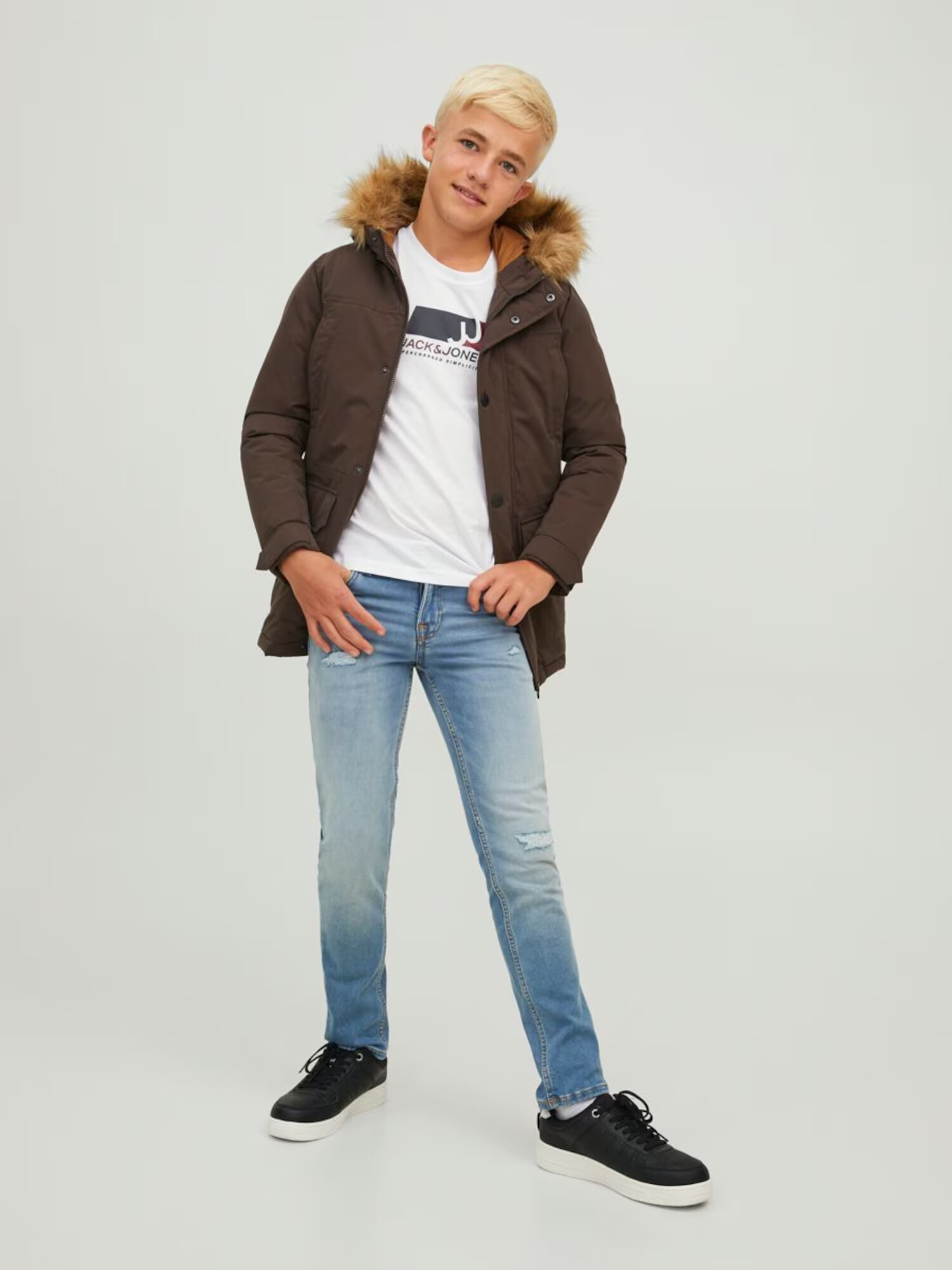 Jack & Jones Junior Tricou albastru / roșu / alb - Pled.ro