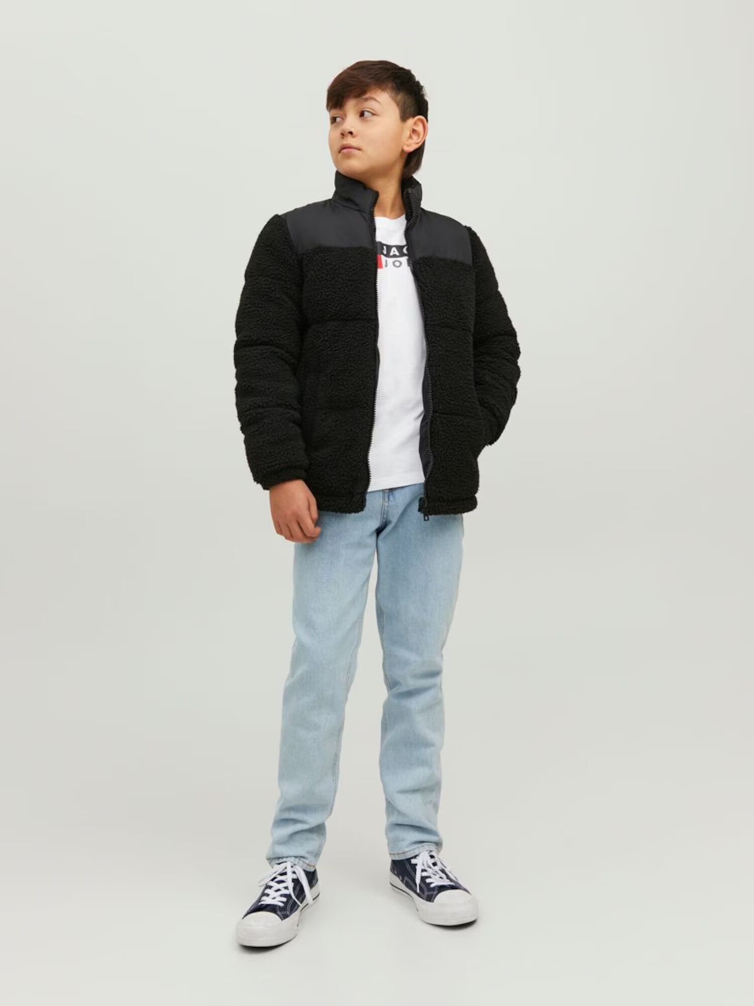 Jack & Jones Junior Tricou albastru noapte / roși aprins / alb - Pled.ro