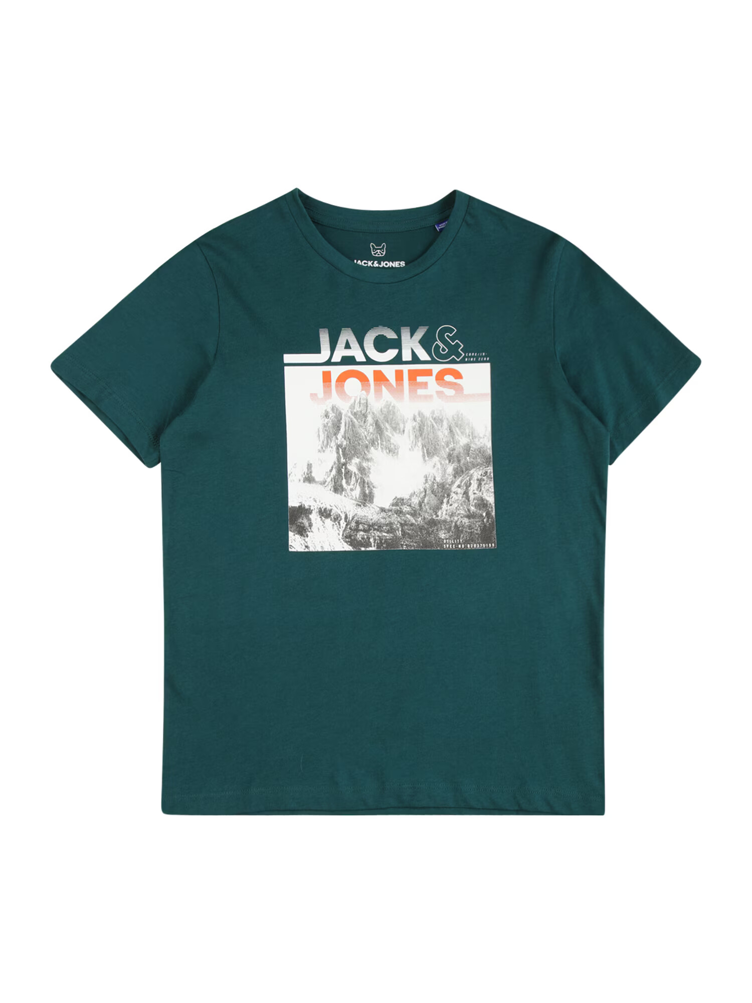 Jack & Jones Junior Tricou 'ALFIE' verde închis / portocaliu / negru / alb - Pled.ro