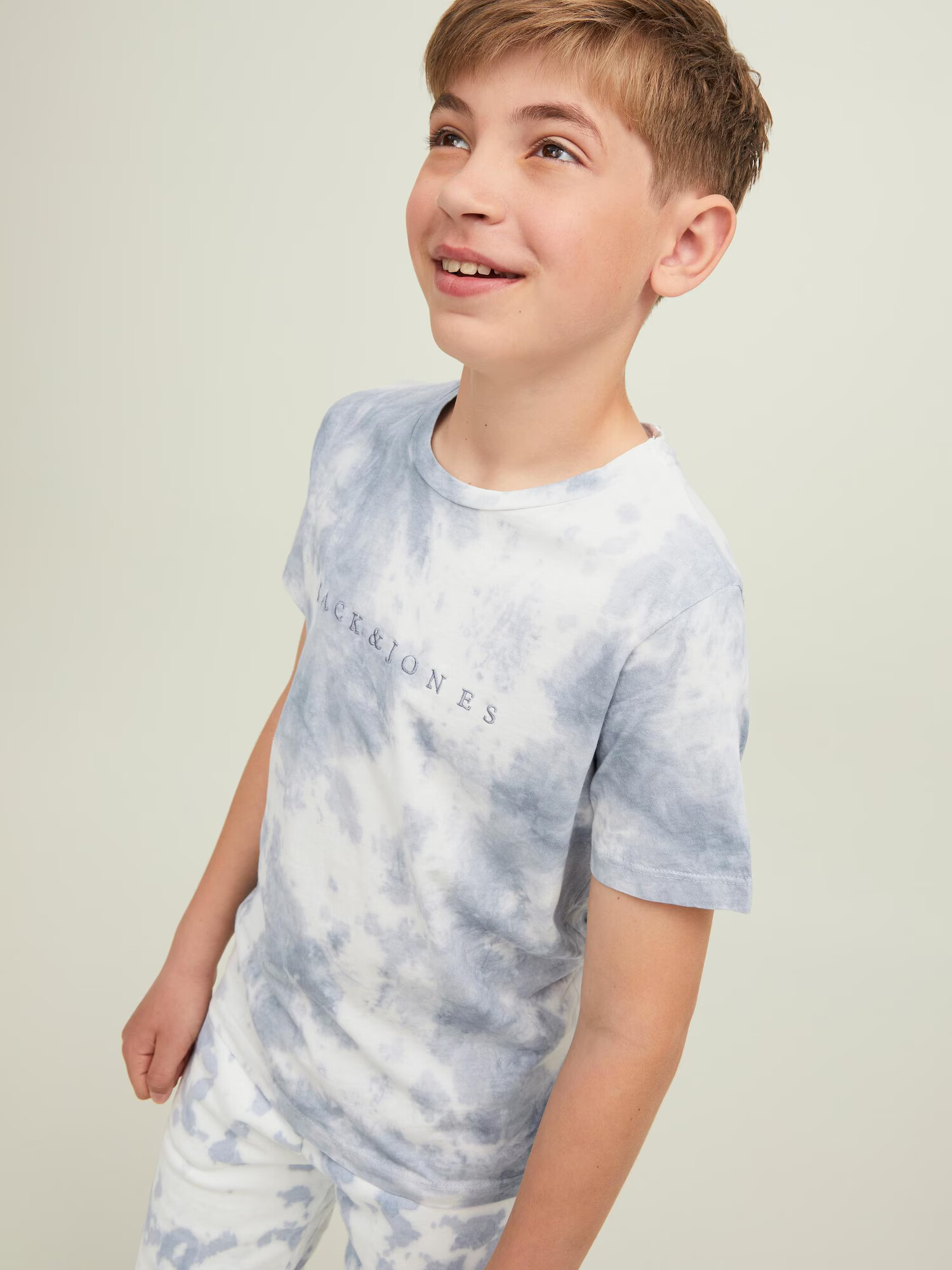 Jack & Jones Junior Tricou azuriu / gri / alb - Pled.ro