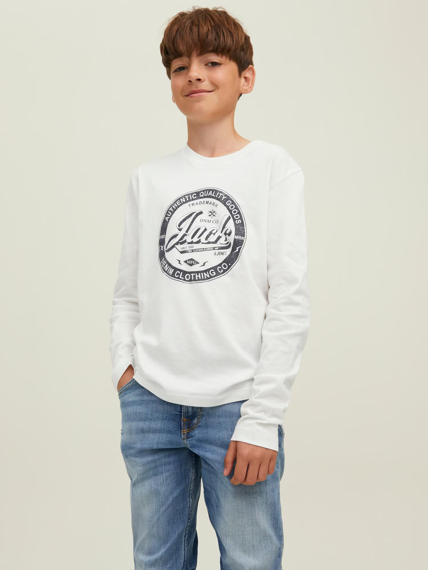 Jack & Jones Junior Tricou bleumarin / alb - Pled.ro