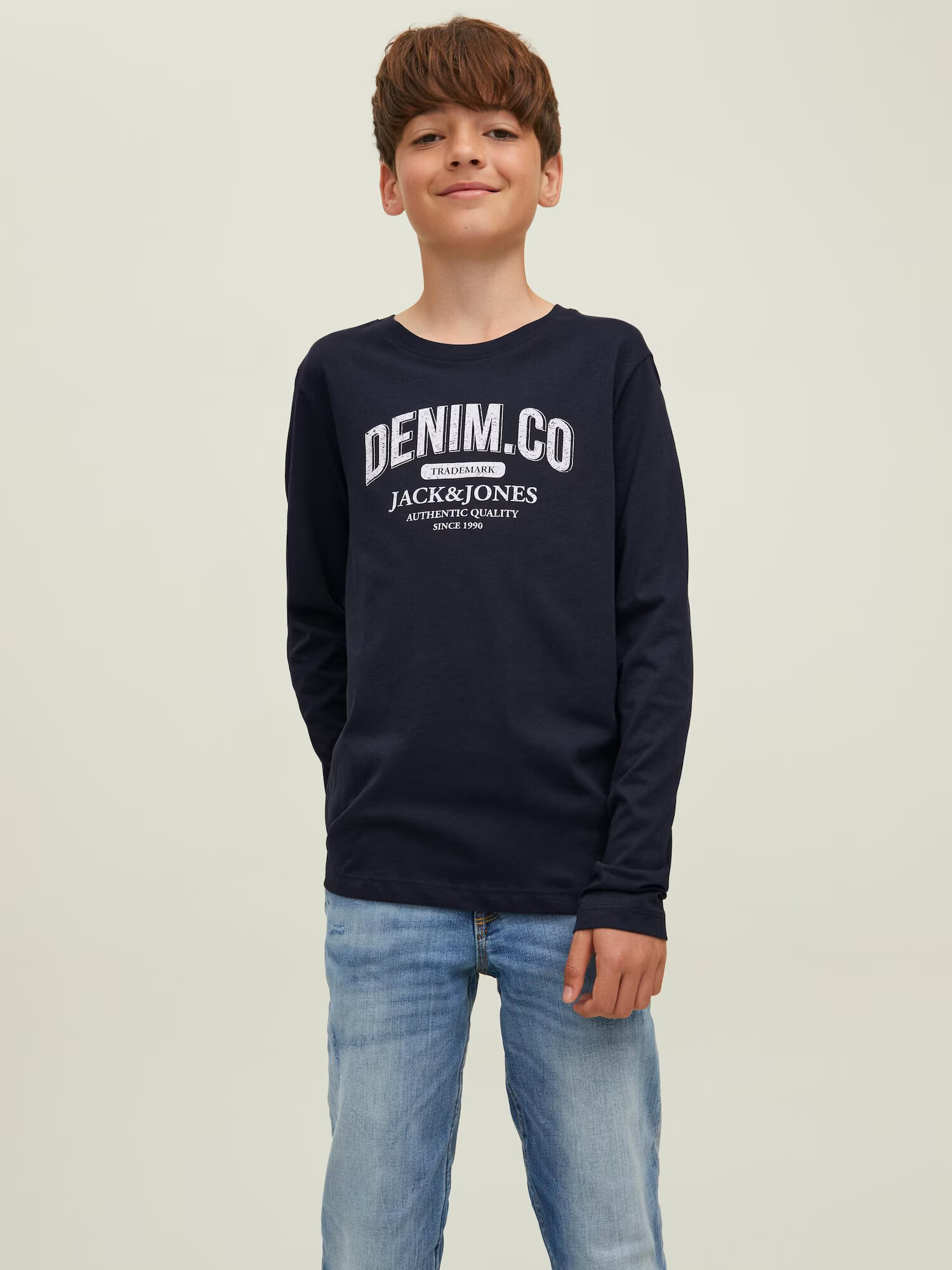 Jack & Jones Junior Tricou bleumarin / alb - Pled.ro