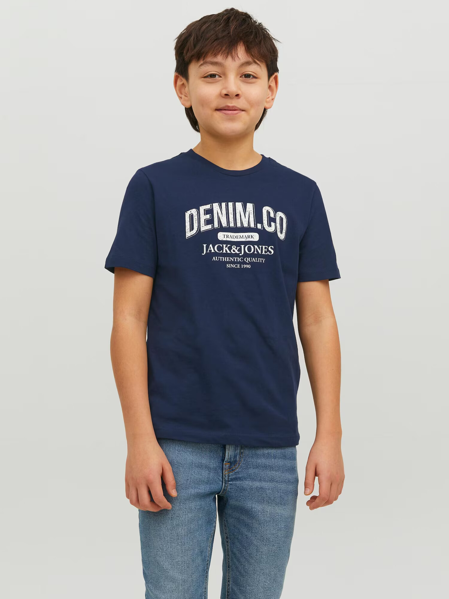 Jack & Jones Junior Tricou bleumarin / alb - Pled.ro