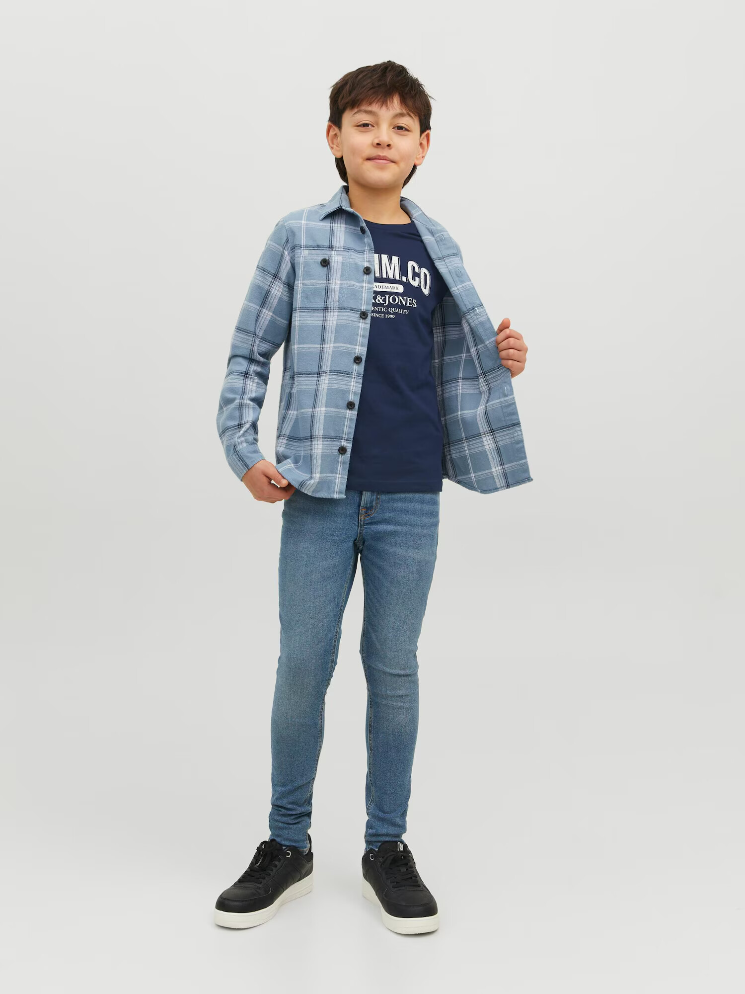 Jack & Jones Junior Tricou bleumarin / alb - Pled.ro