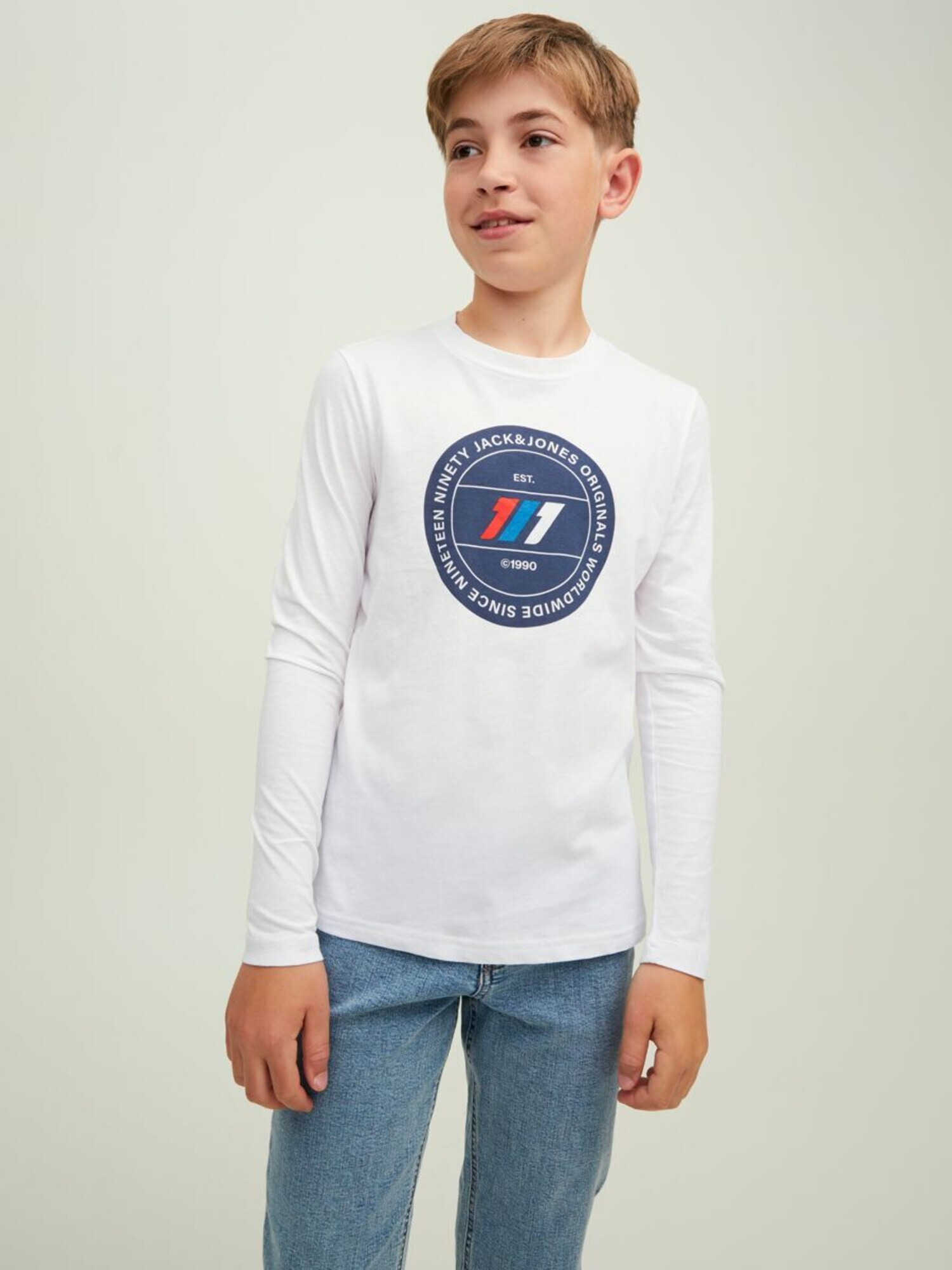 Jack & Jones Junior Tricou bleumarin / albastru închis / roșu / alb - Pled.ro