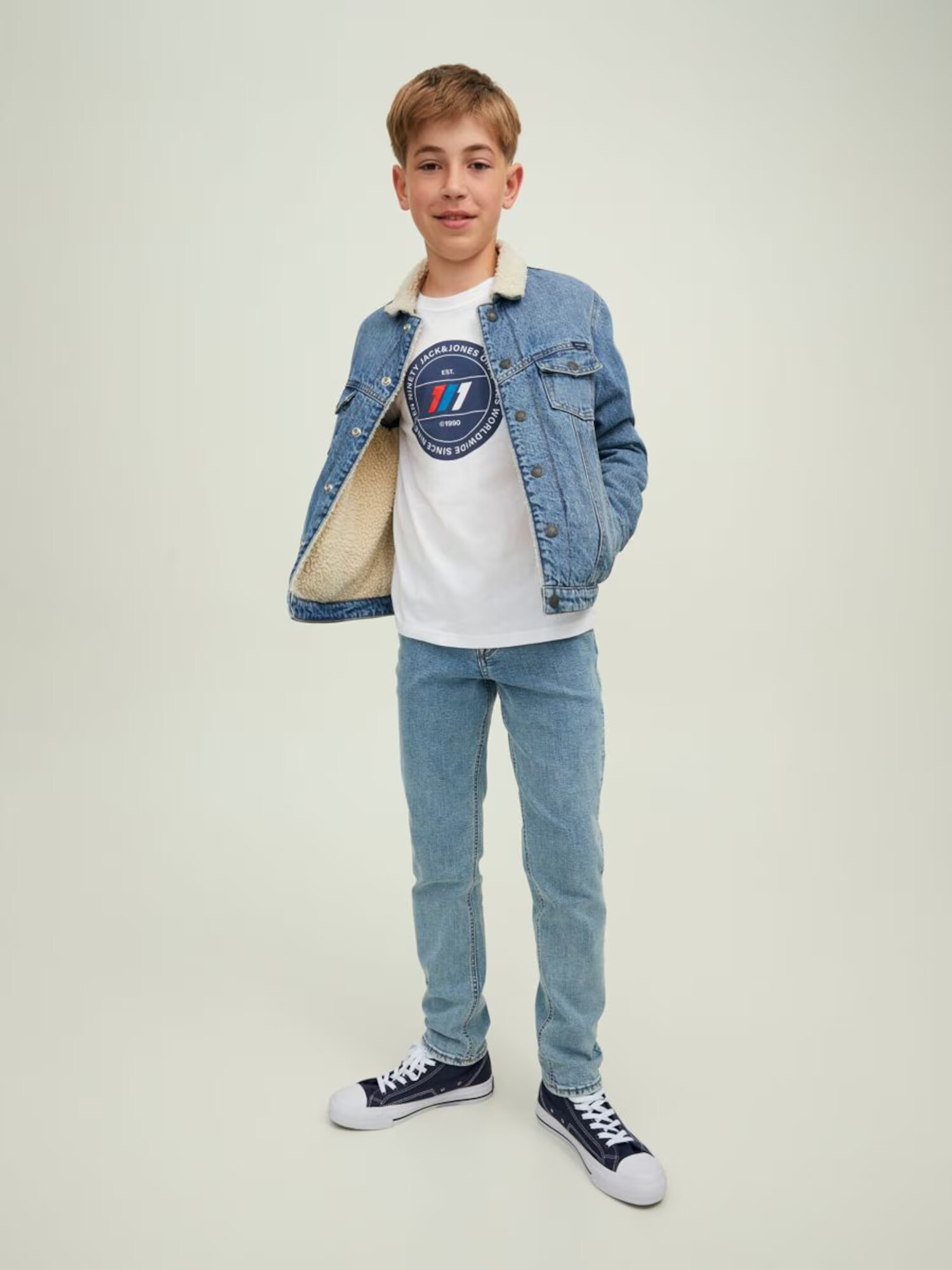 Jack & Jones Junior Tricou bleumarin / albastru închis / roșu / alb - Pled.ro