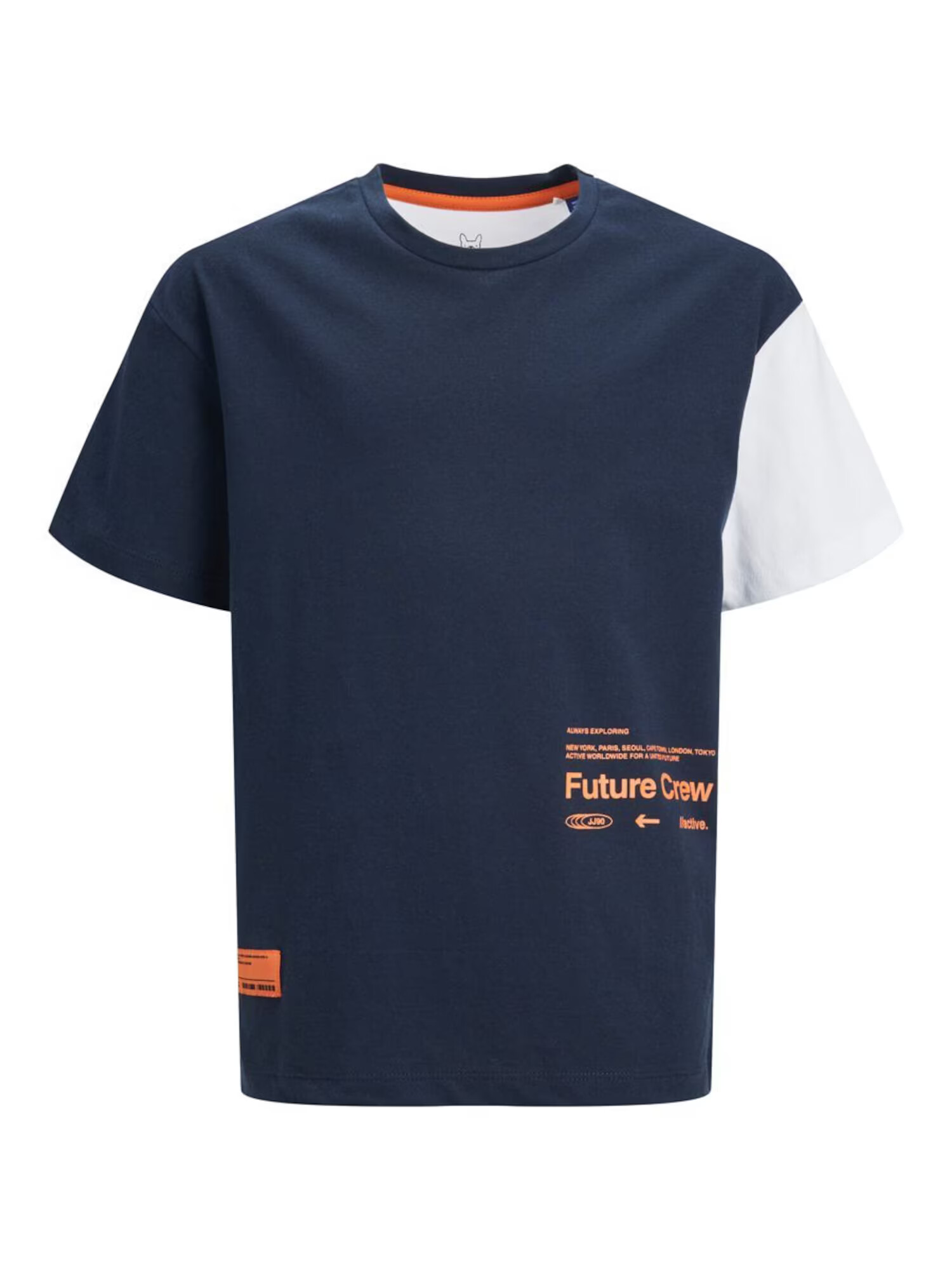 Jack & Jones Junior Tricou bleumarin / portocaliu / alb - Pled.ro