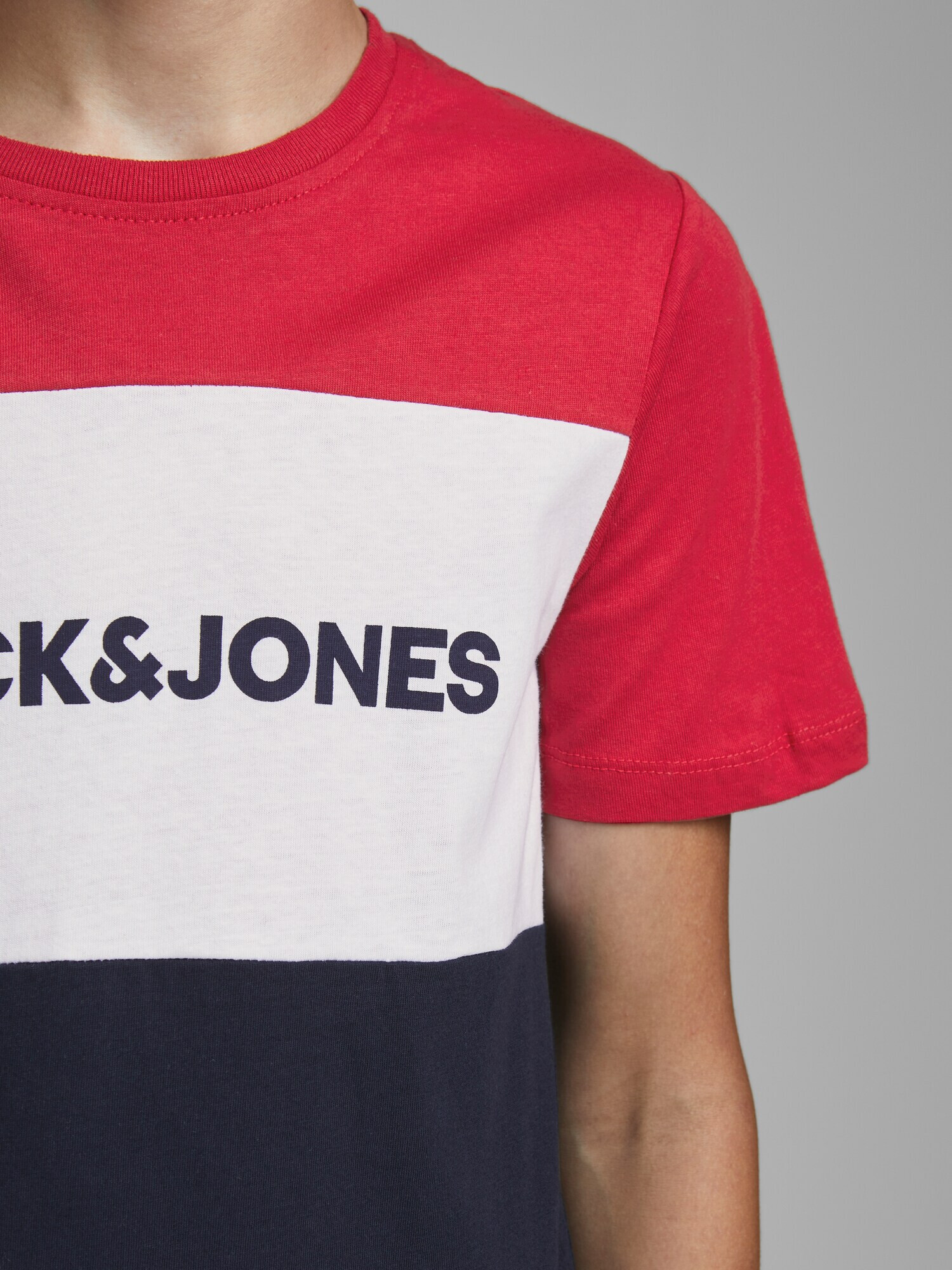 Jack & Jones Junior Tricou bleumarin / roșu / alb - Pled.ro