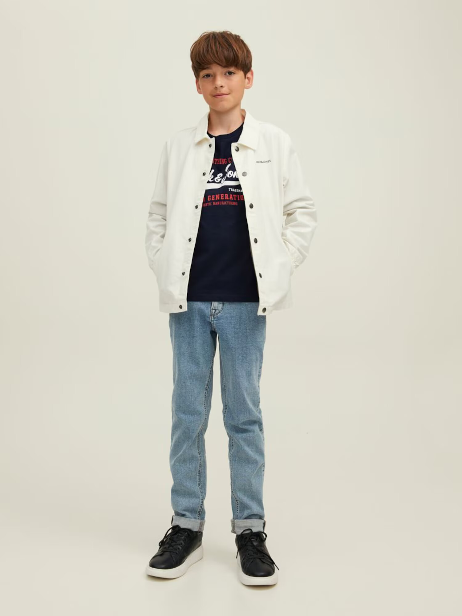 Jack & Jones Junior Tricou bleumarin / roșu / alb - Pled.ro