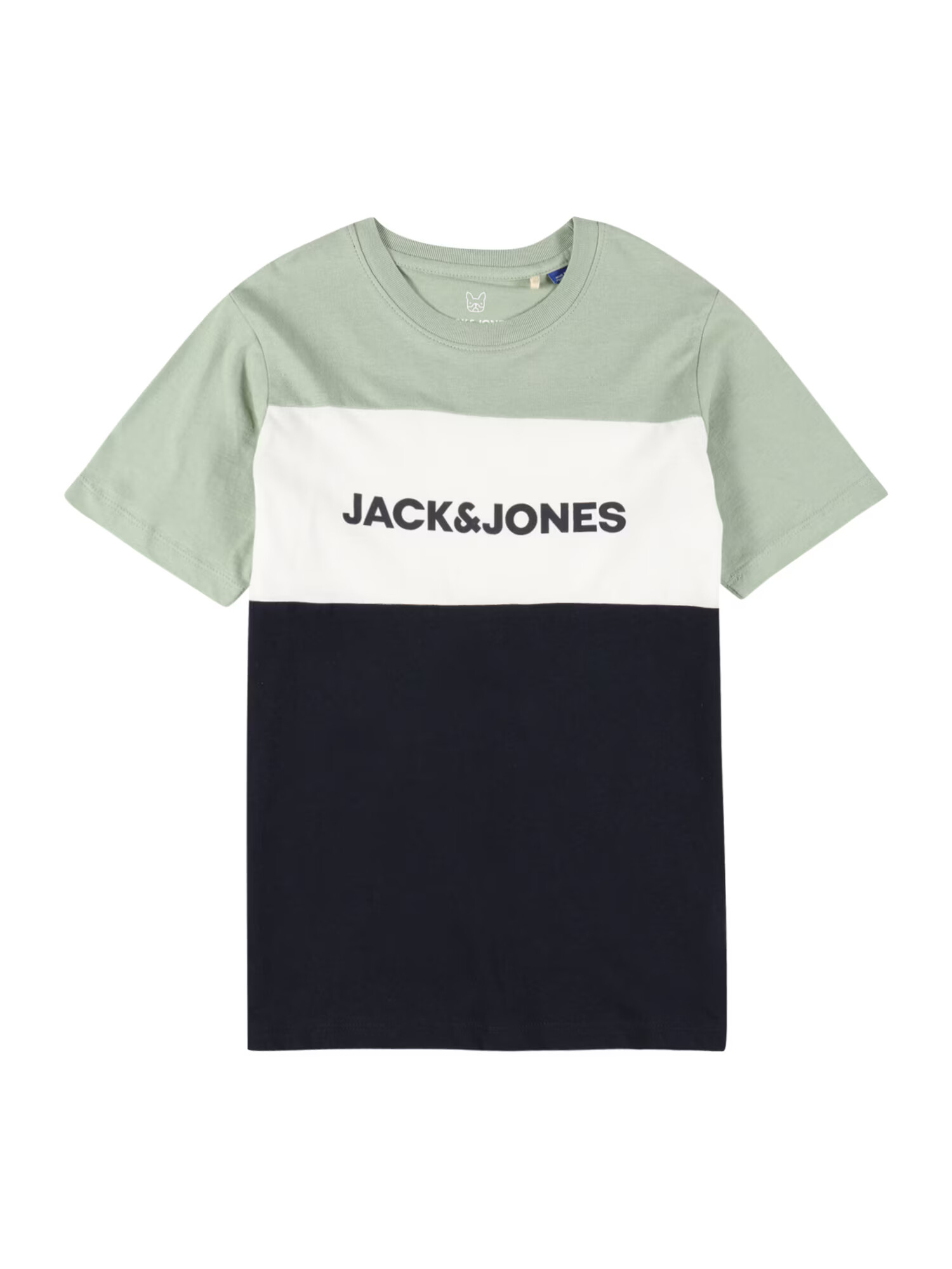 Jack & Jones Junior Tricou bleumarin / verde pastel / alb - Pled.ro