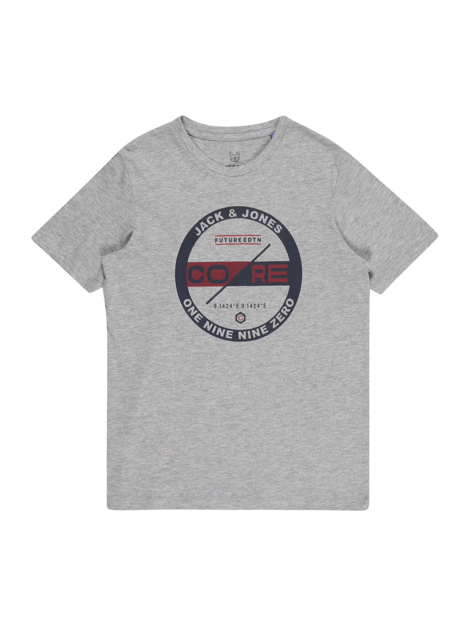 Jack & Jones Junior Tricou 'BOOSTER' bleumarin / gri deschis / roșu - Pled.ro