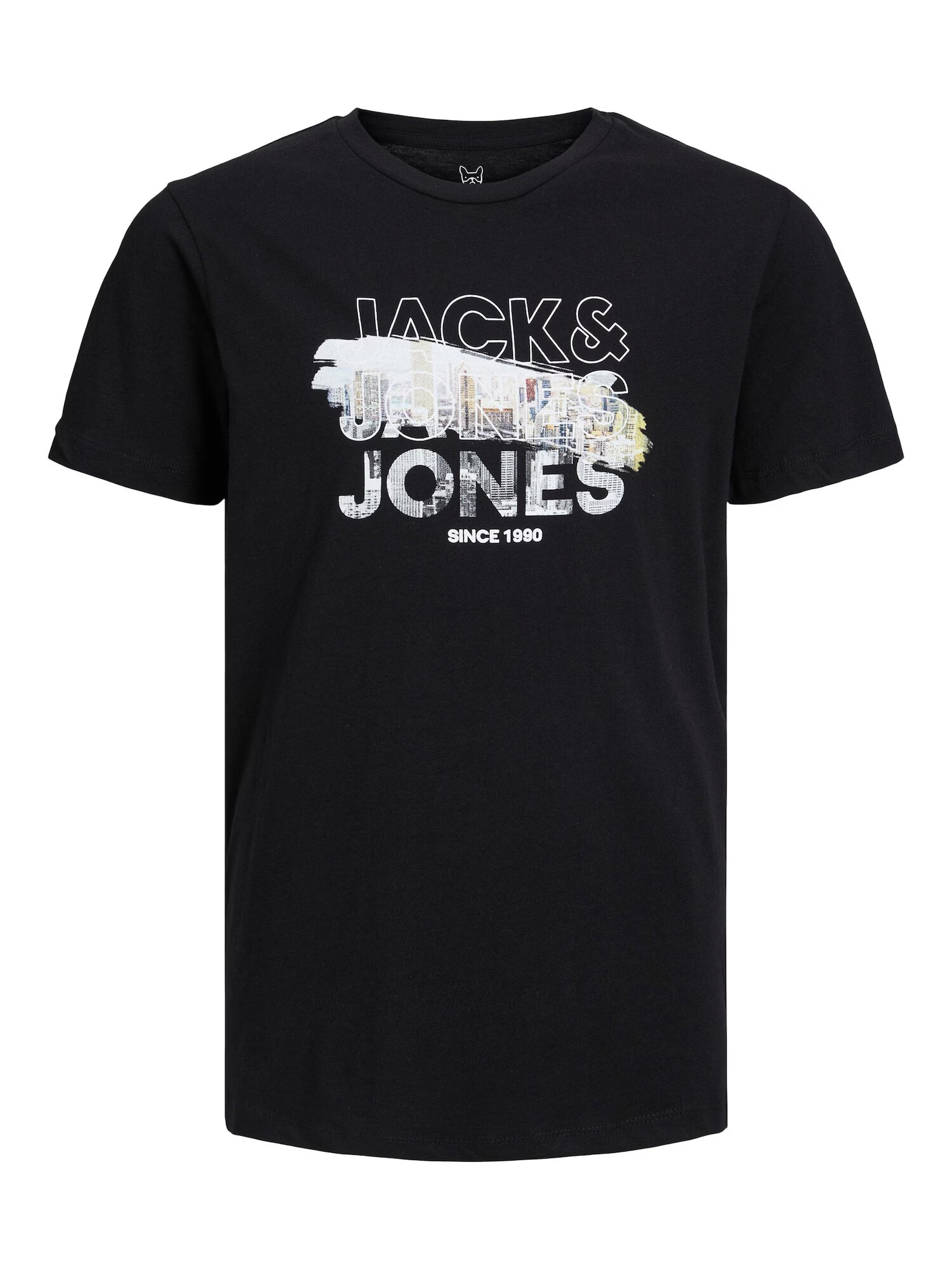 Jack & Jones Junior Tricou 'Booster' gri / portocaliu / negru / alb - Pled.ro