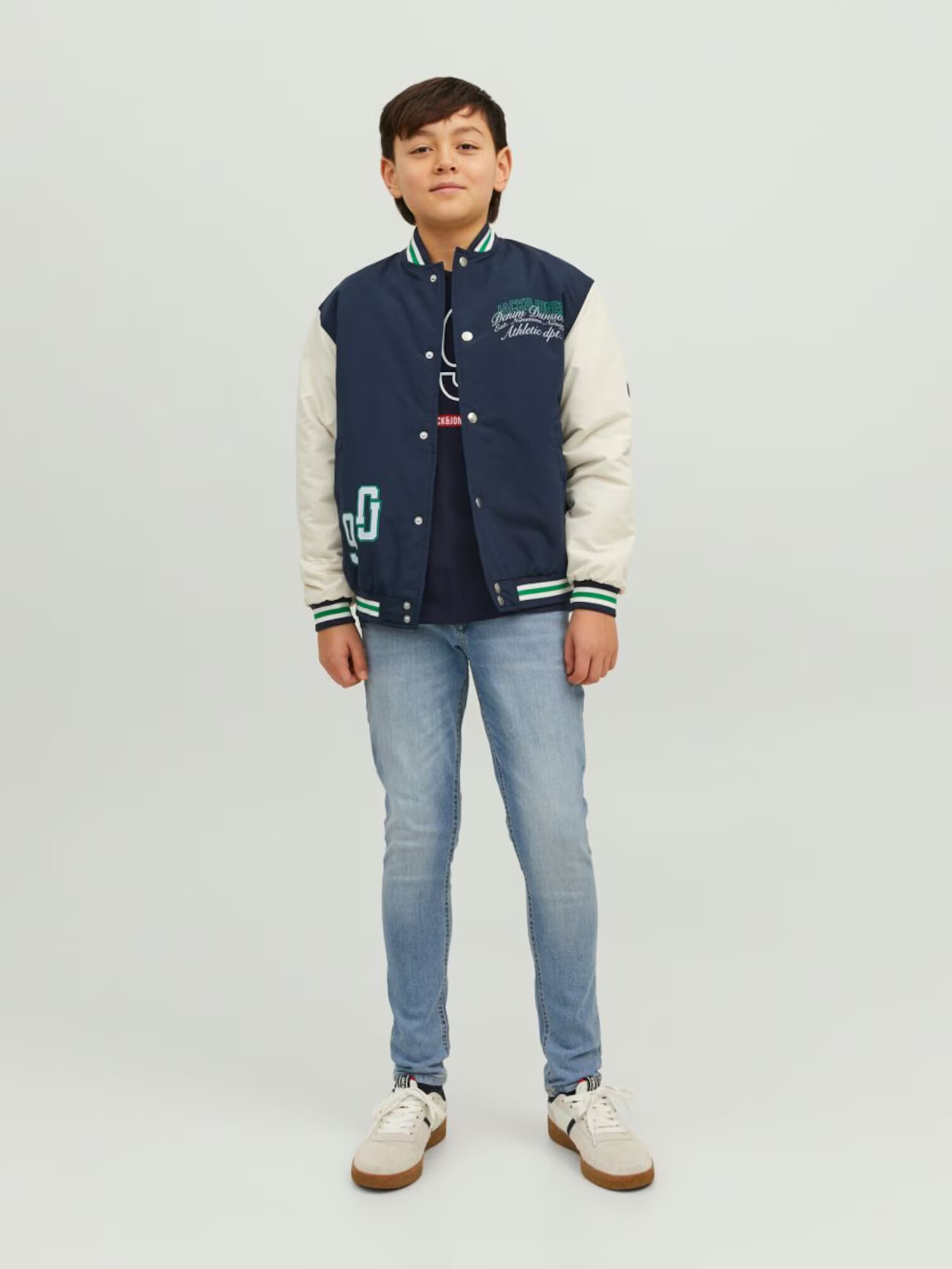 Jack & Jones Junior Tricou 'Colinn' bleumarin / roșu / alb - Pled.ro