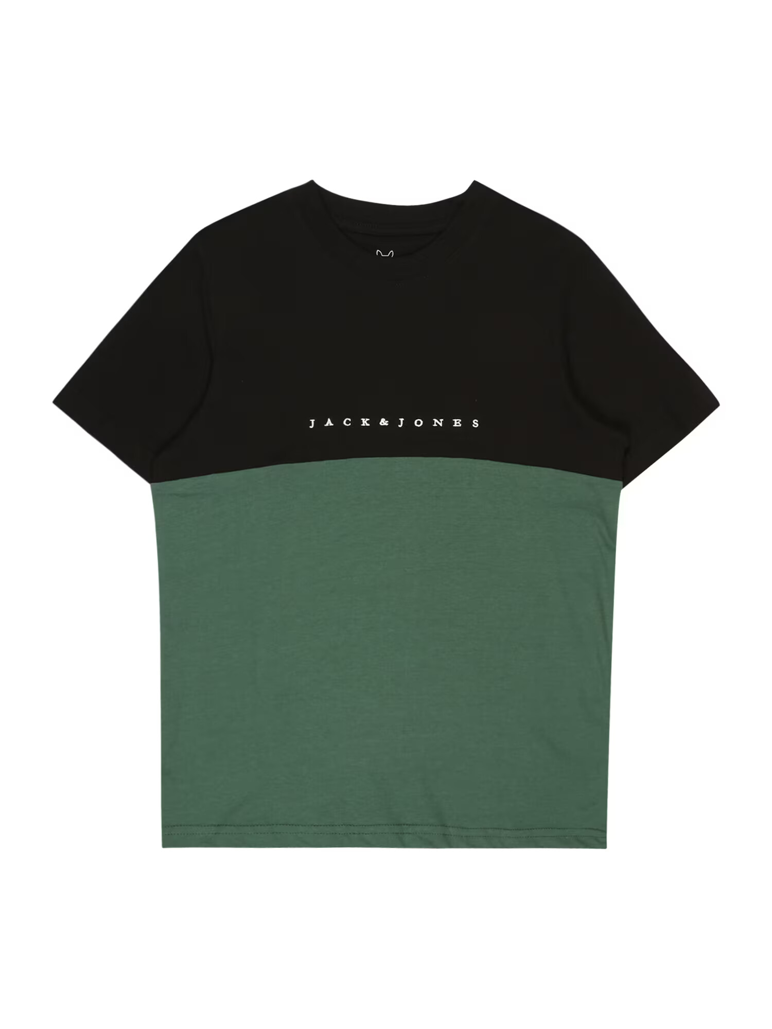 Jack & Jones Junior Tricou 'COPENHAGEN' verde smarald / negru / alb - Pled.ro