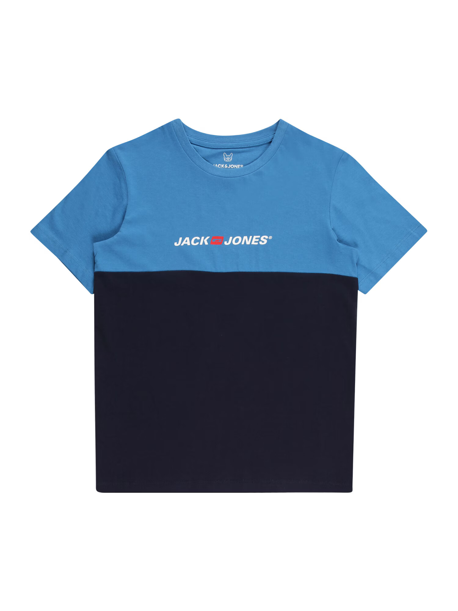 Jack & Jones Junior Tricou 'CORP' bleumarin / azuriu / alb - Pled.ro