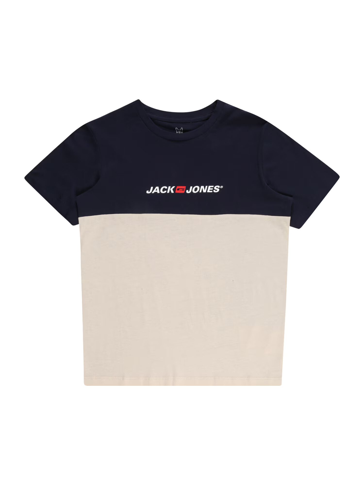 Jack & Jones Junior Tricou 'CORP' ecru / bleumarin / roșu intens / alb - Pled.ro