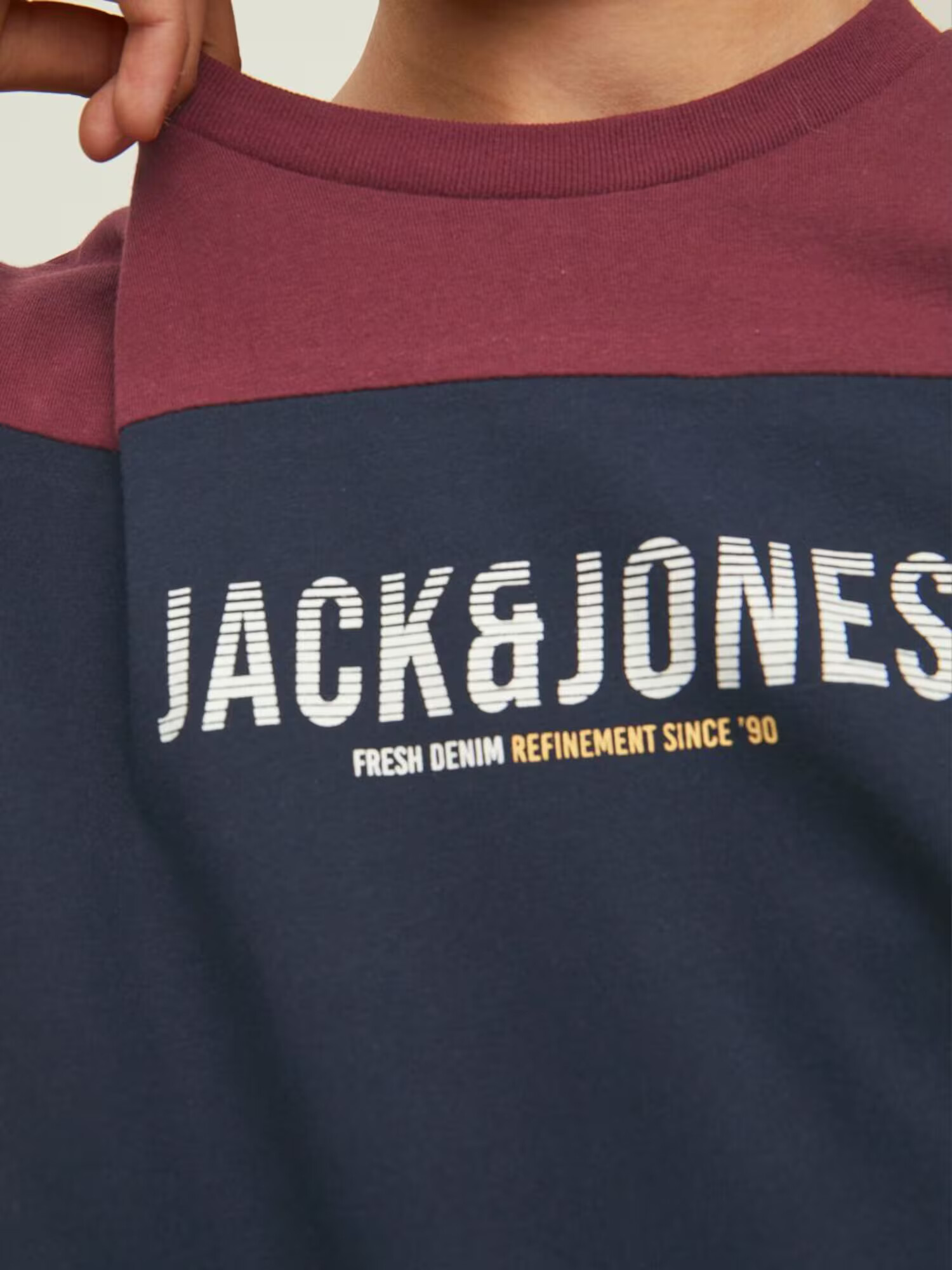 Jack & Jones Junior Tricou 'Dan' albastru / galben / roșu bordeaux / alb - Pled.ro