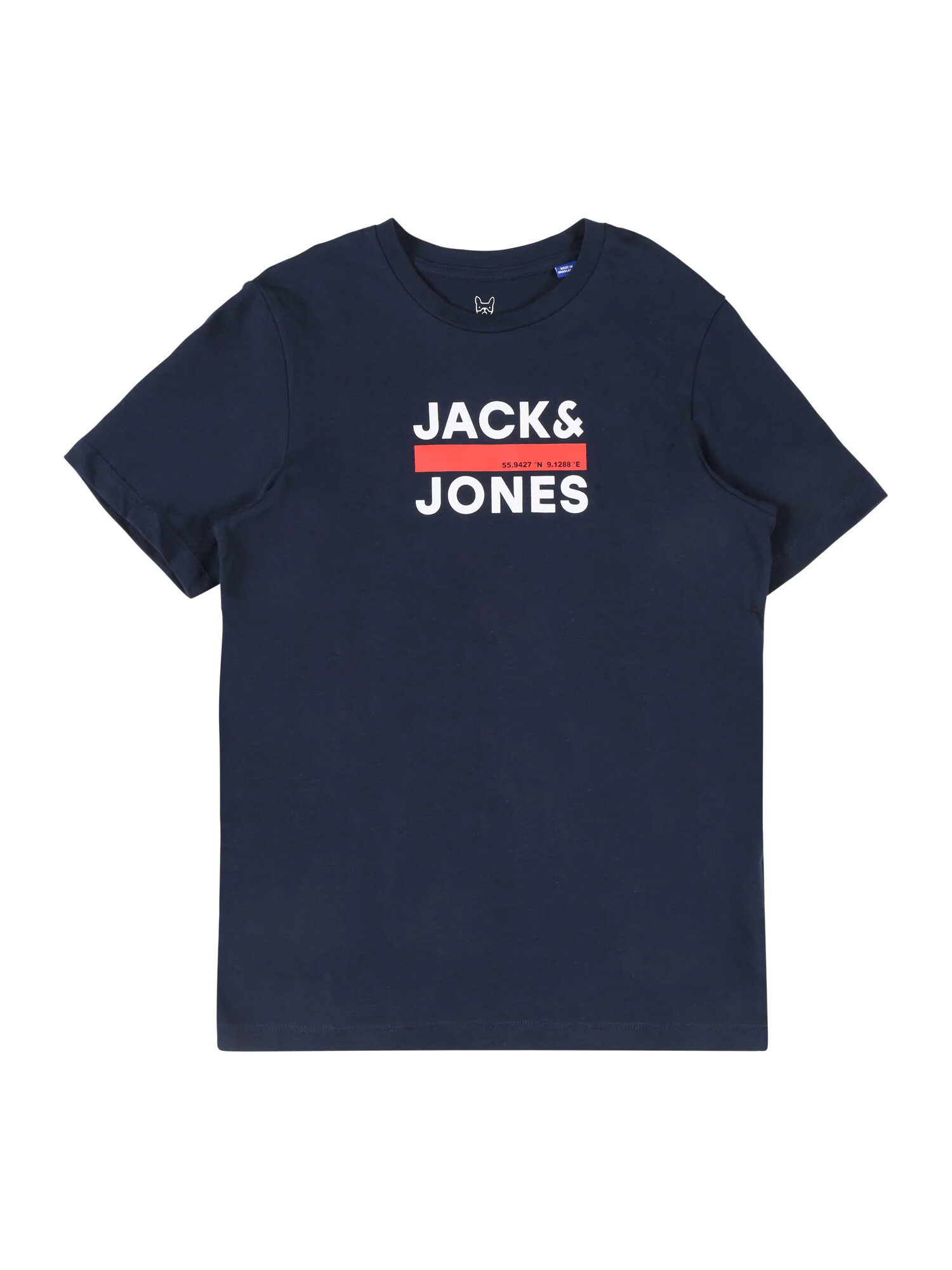 Jack & Jones Junior Tricou 'Dan' bleumarin / roșu pepene / alb - Pled.ro