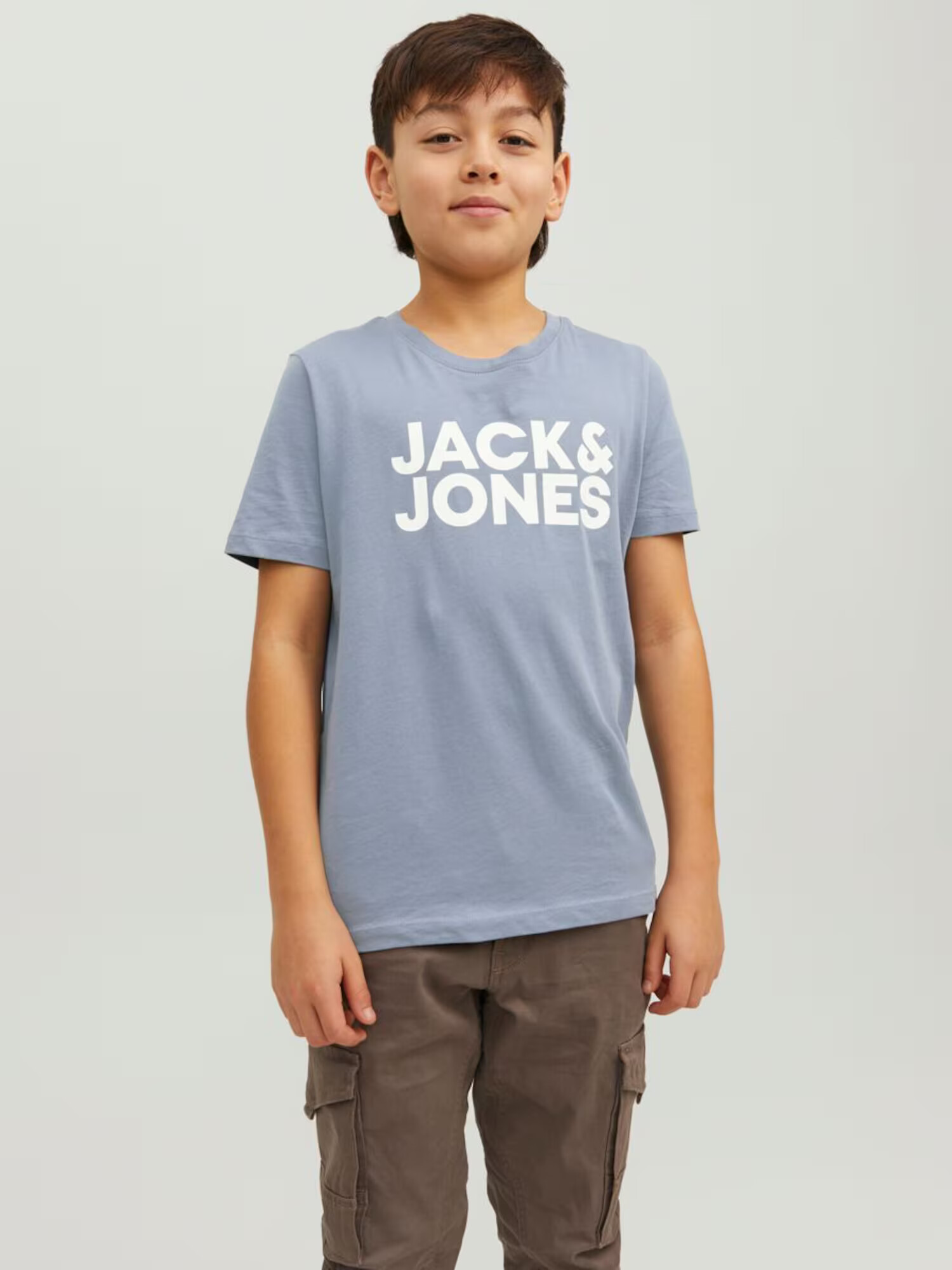 Jack & Jones Junior Tricou 'Ecorp' albastru / alb - Pled.ro